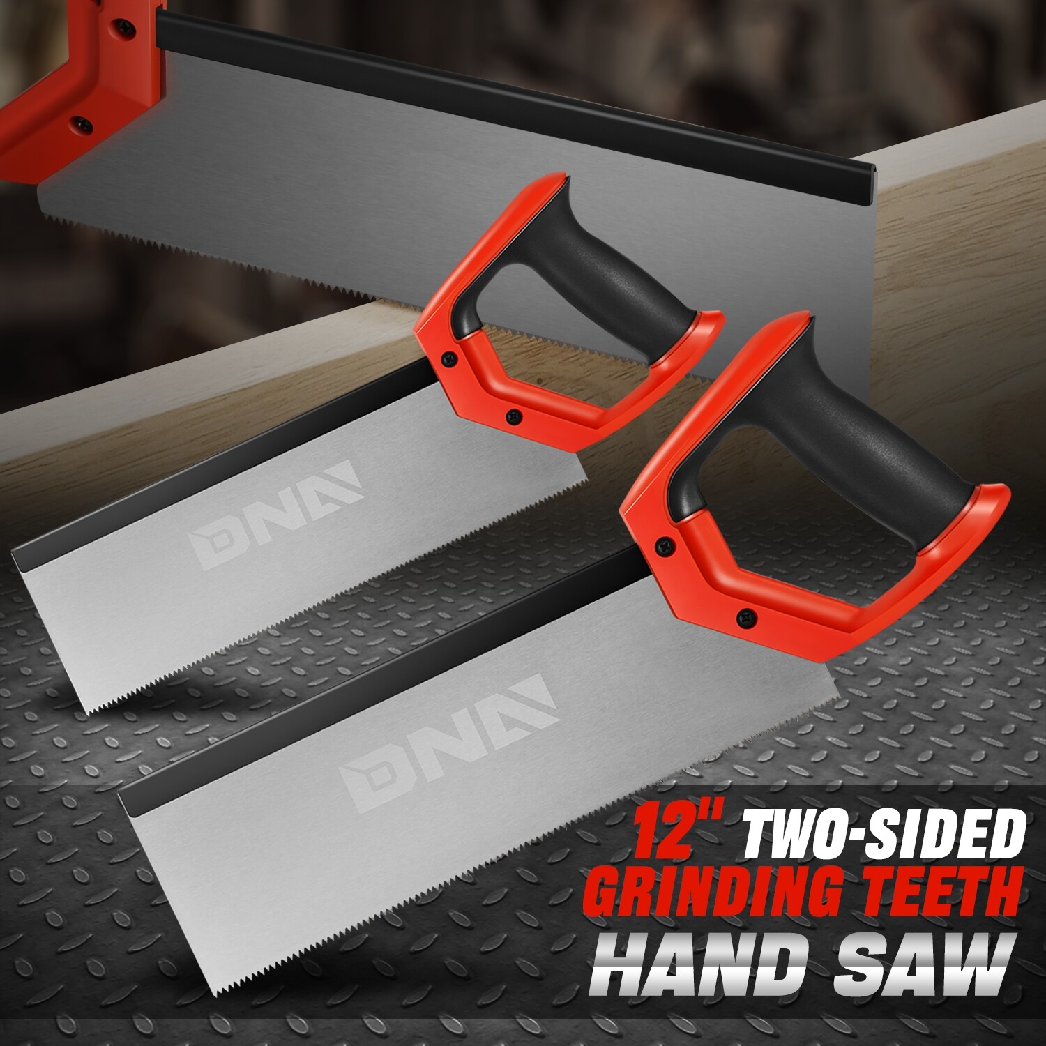 Universal 2 x 12” Bi-Ground Teeth Hand Cut Saw for Garden Camping w/TPR Handle