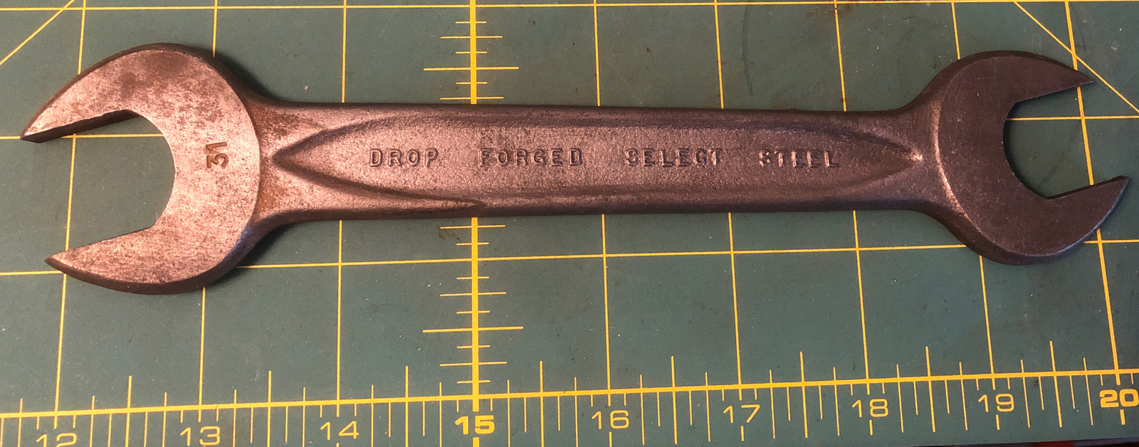 Vintage Drop Forged Select Steel #31 Double Open End Wrench 7/8” X 25/32” USA