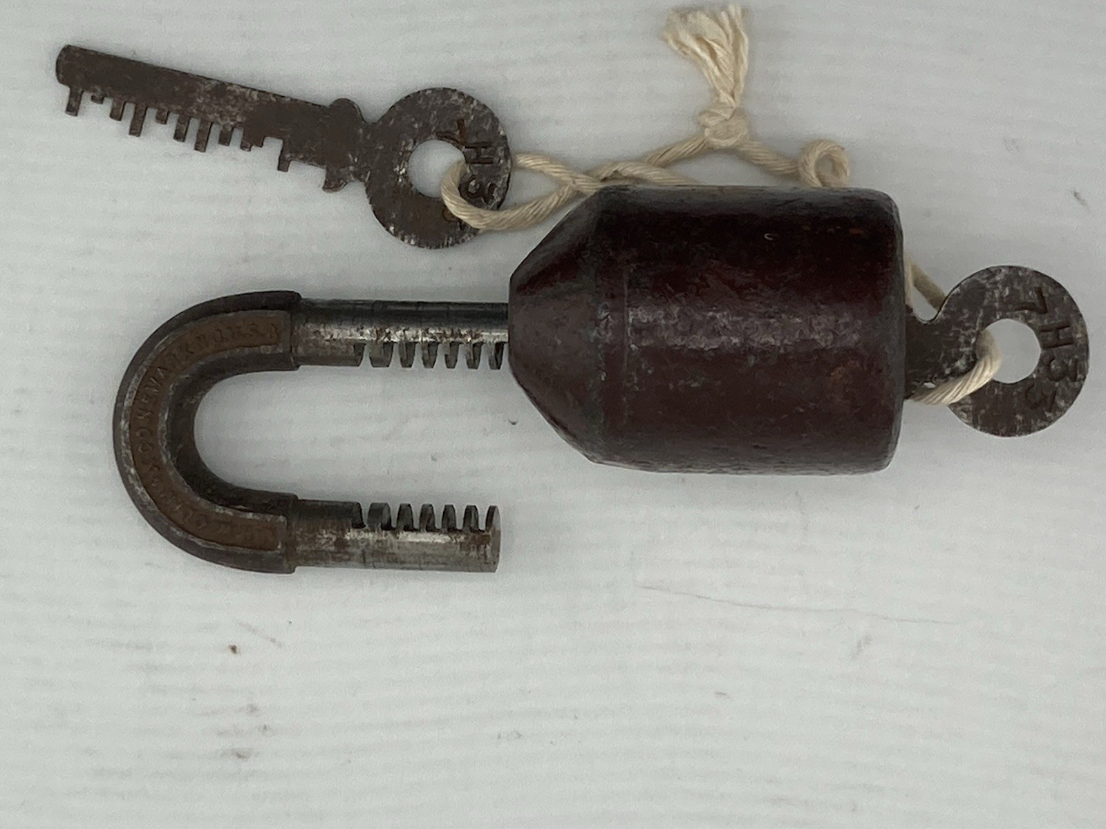 Antique Lock – J.H.W. CLIMAX Co Newark NJ – Heavy Duty Lock with 2 WORKING KEYS!