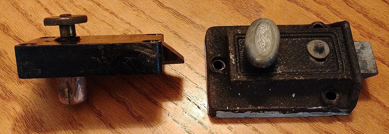 Pair of Antique/Vintage Iron & Steel No Name Night Latches NO KEEPERS READ!