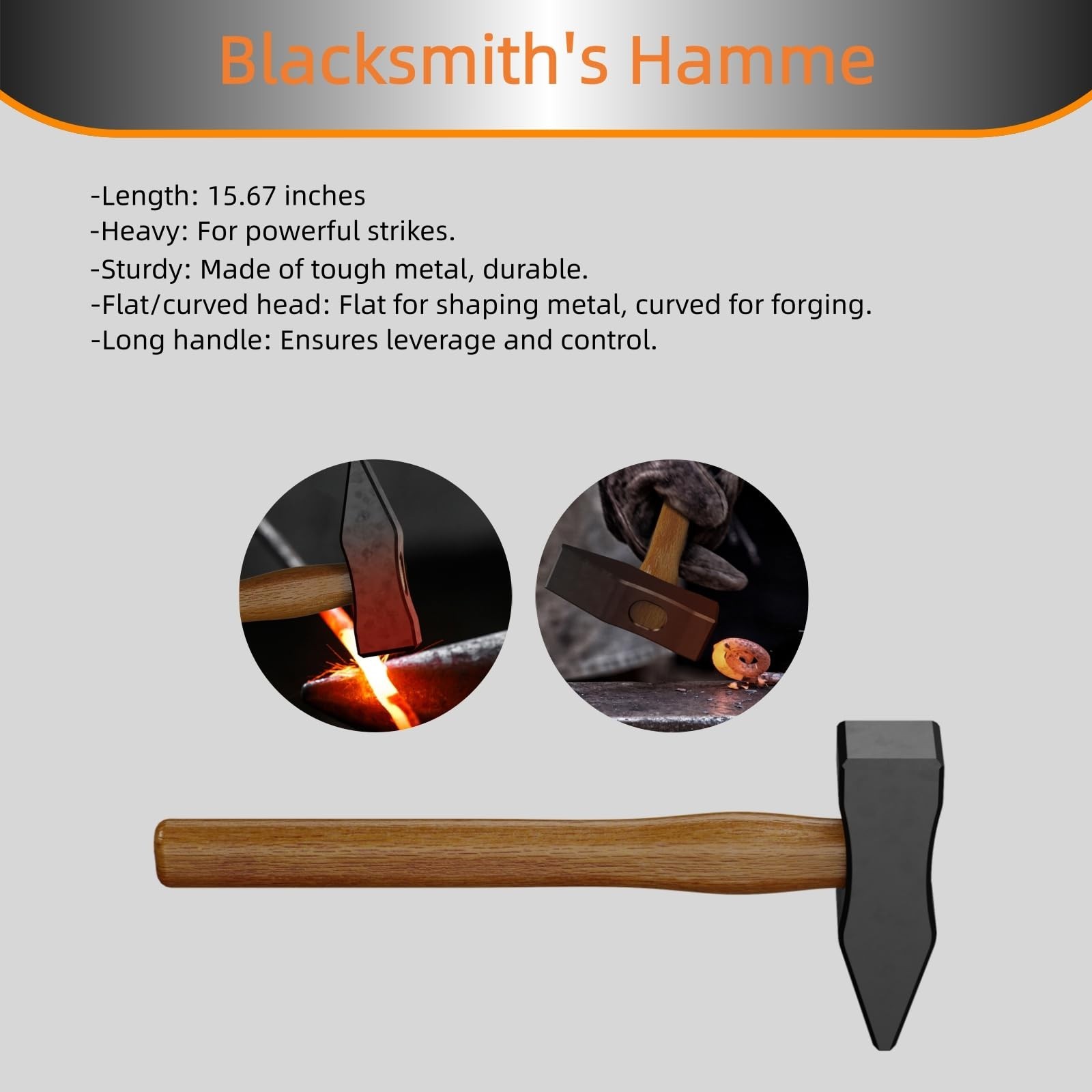 Blacksmith Tongs Set, 17 Inch Carbon Steel Forging Tongs, 5-Piece Professiona…