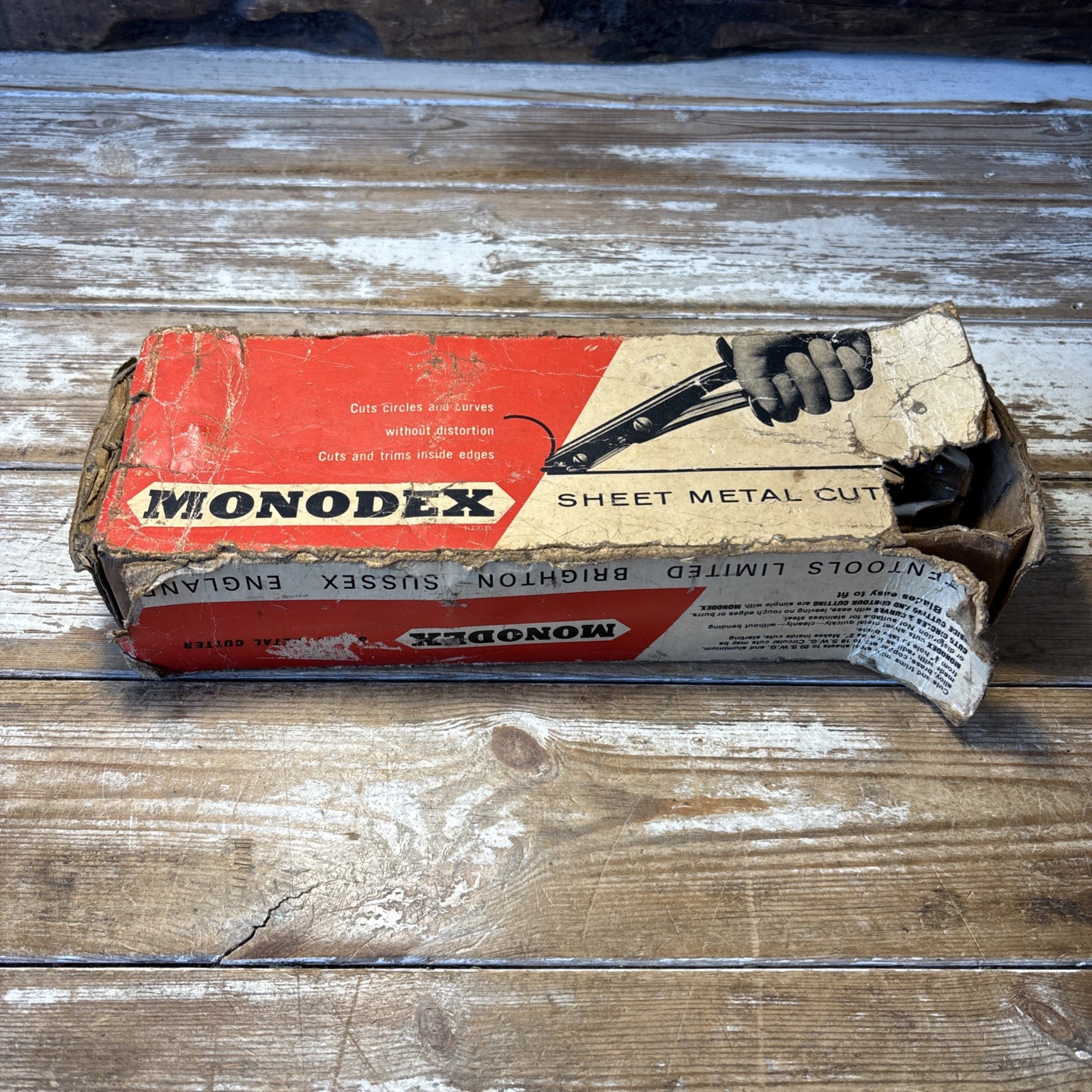 Vintage Monodex Sheet Metal Nips Pliers Metalworking Old Tool