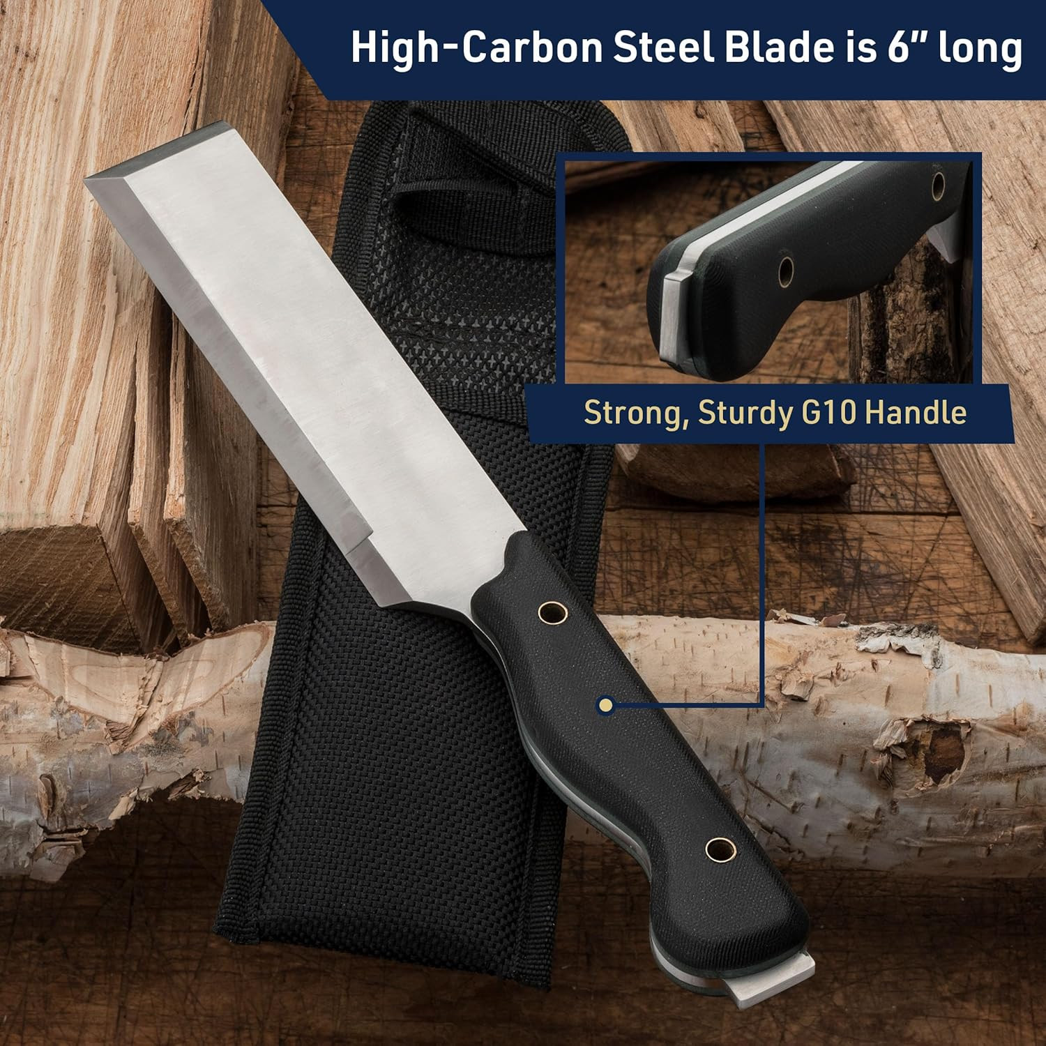 XHD Chisel Knife – 11.25” Hybrid Utility Knife, Wood Chisel, Hatchet Froe, Cleav