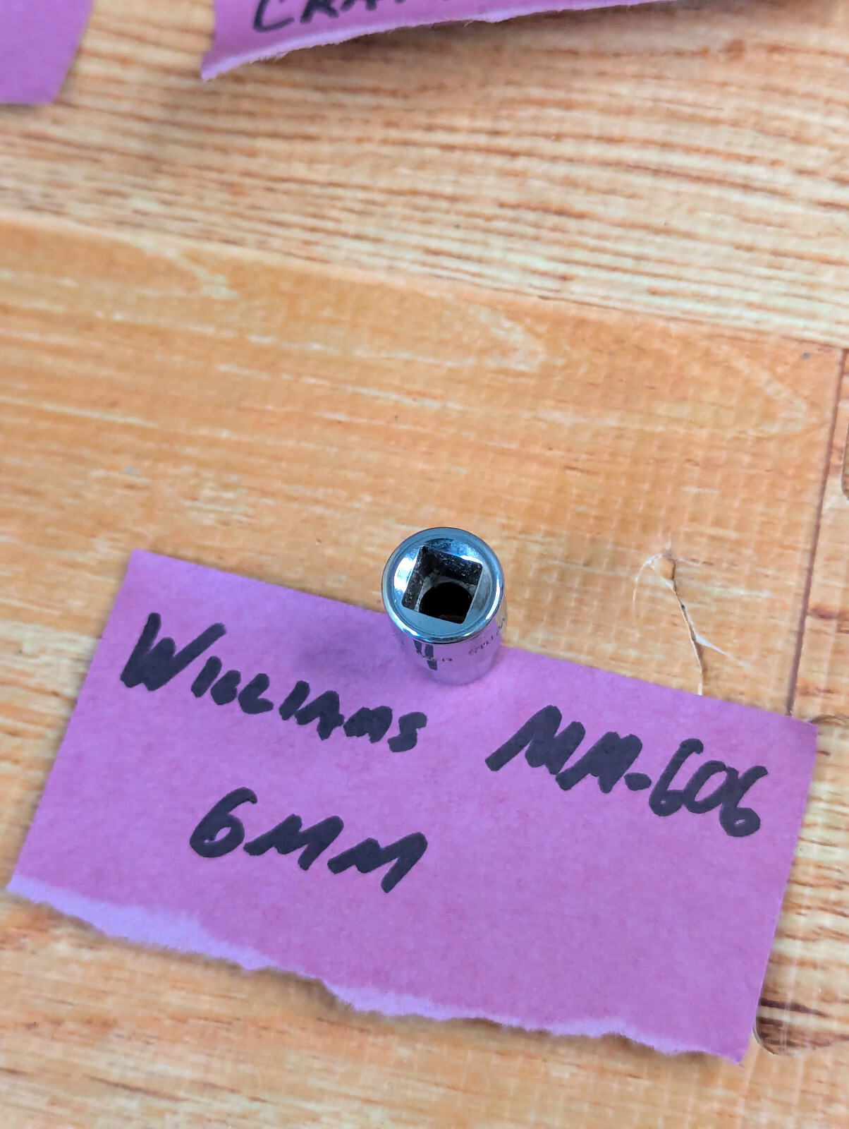 WILLIAMS USA 1/4″ DR X 6MM METRIC 6 PT. SHALLOW SOCKET NICE COND MM-606