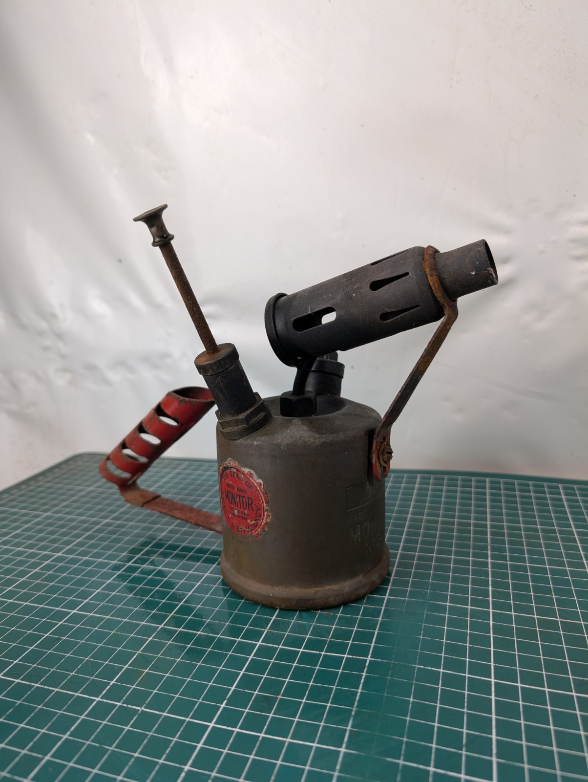 Vintage Monitor No. 24a Brass Paraffin Blow Torch Lamp Tool Made England