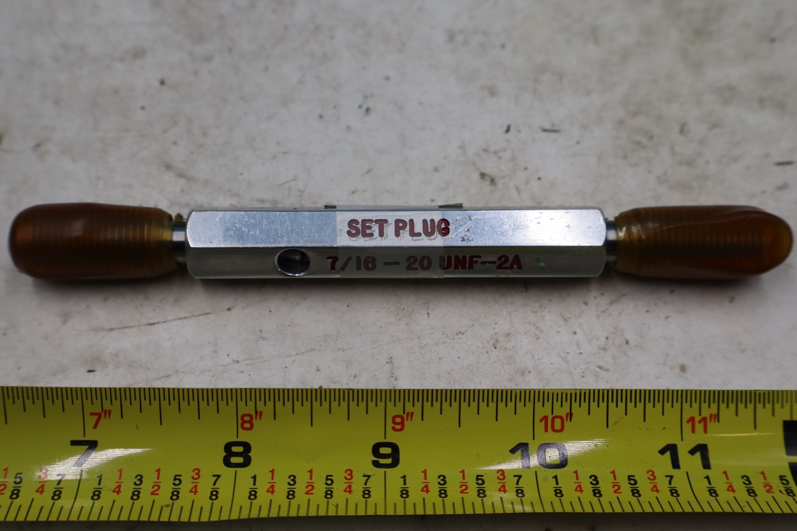 7/16 – 20 UNF-2A thread plug gage SET PLUG Go .4037 NOGO .3995