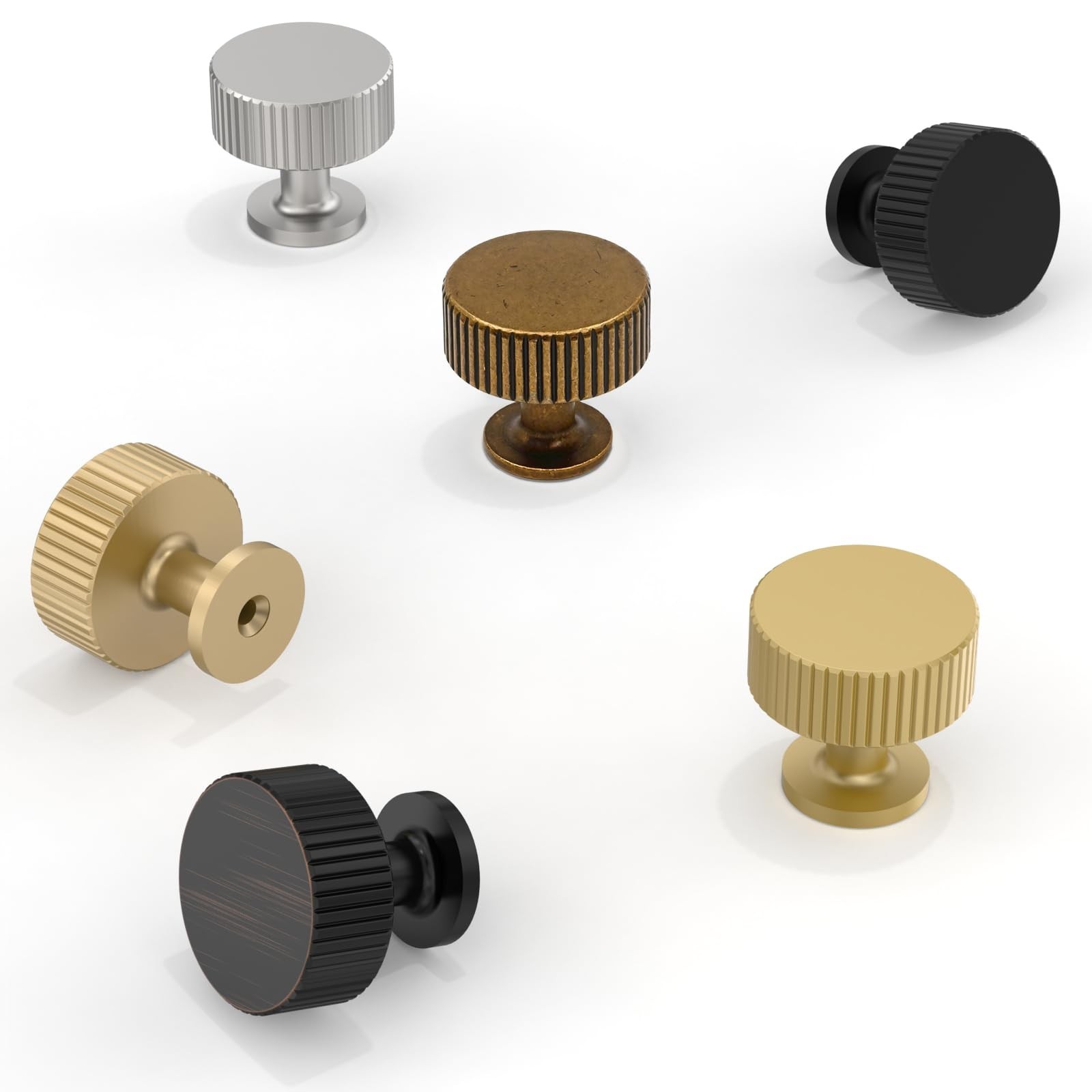 10 Pack Matte Black Cabinet Knobs 1-1/10 Inch(28mm) Single Hole Cabinet Pulls…