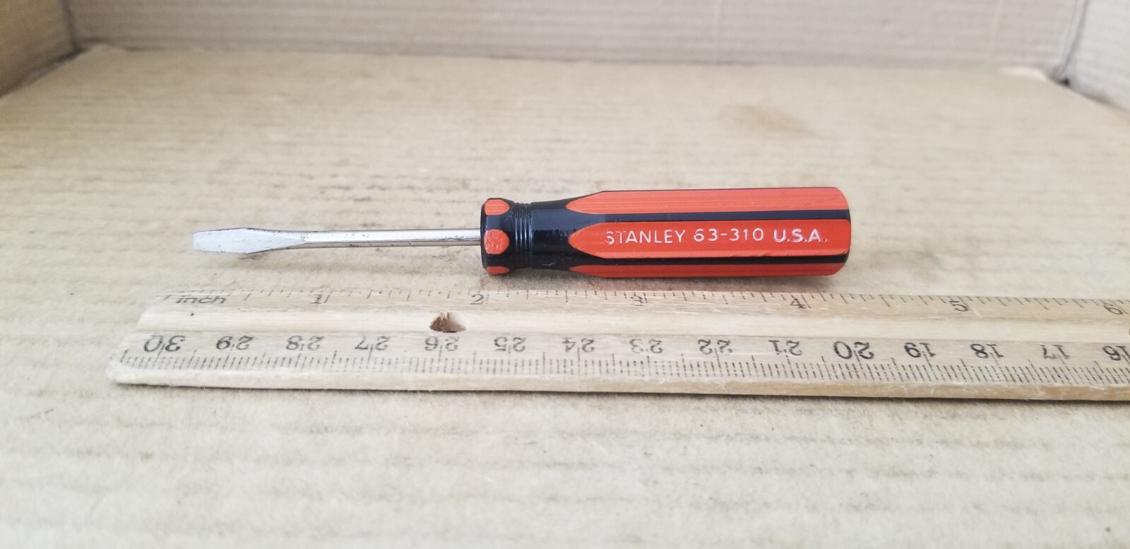 Vintage Stanley USA 63-310 Pocket Clip Flat/Slotted Screwdriver, VGC