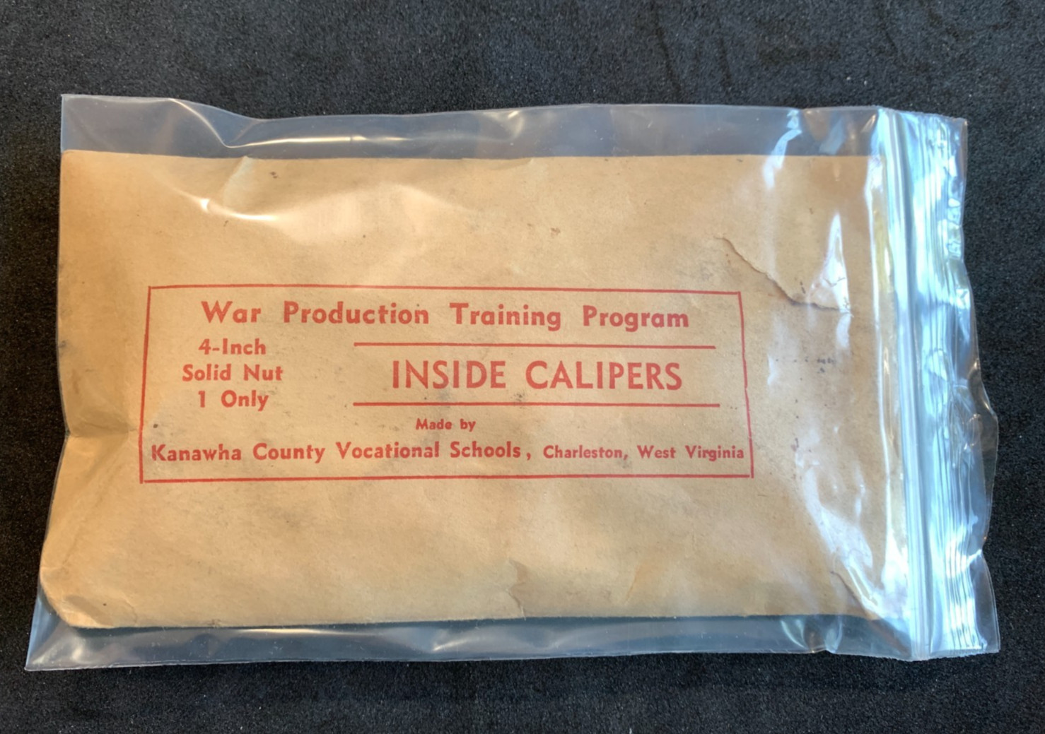 War Production Vocational School Training Program WWII 4″ INSIDE CALIPER Tool