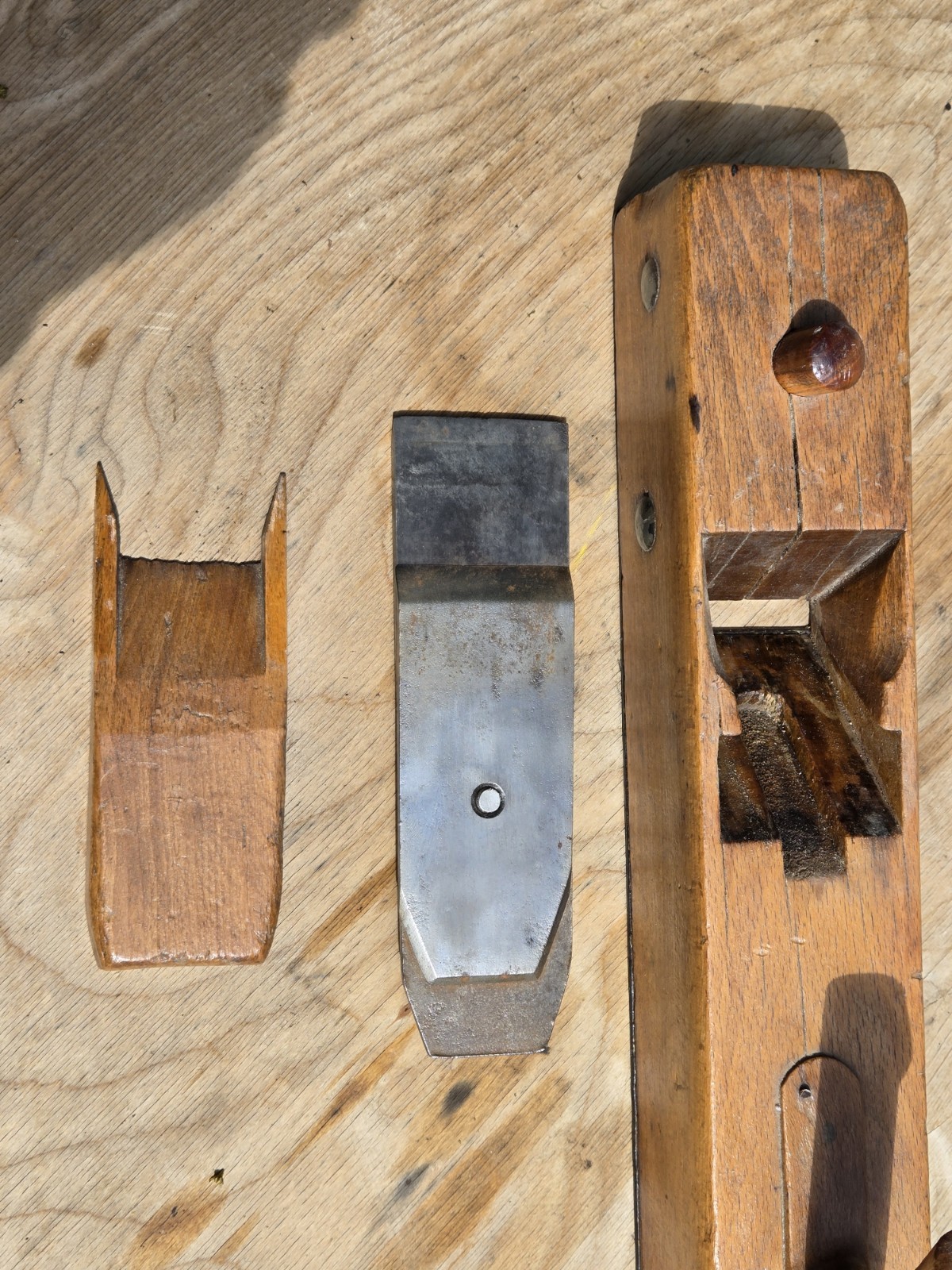 Antique Ogontz Tool Co No. 13 Wood Hand Block Plane w Sandusky Tool Co Blade