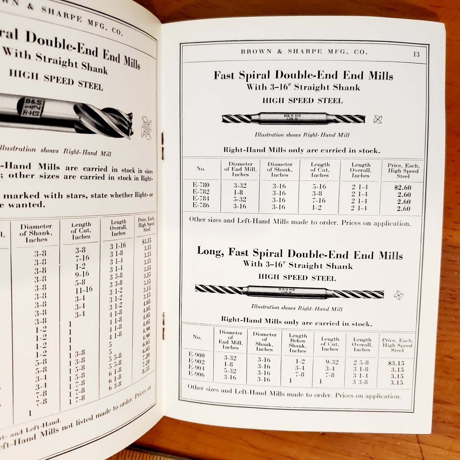 VTG 40s 1948 Brown & Sharpe Mfg. End Mills Catalog 4.5×6.5″ 1/2500 Providence RI