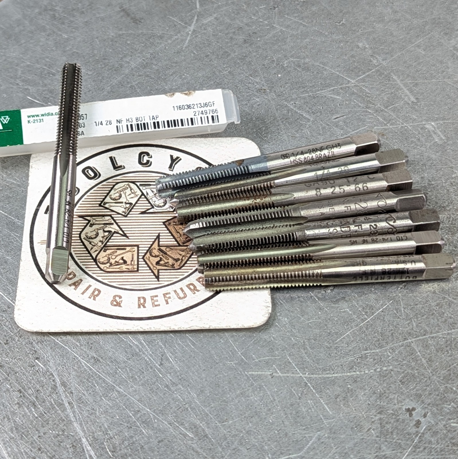 8 Taps 1/4-28 Sharp! 4-Flute Bottom Plug Regal GTD USA HSS Machinist Tool{831