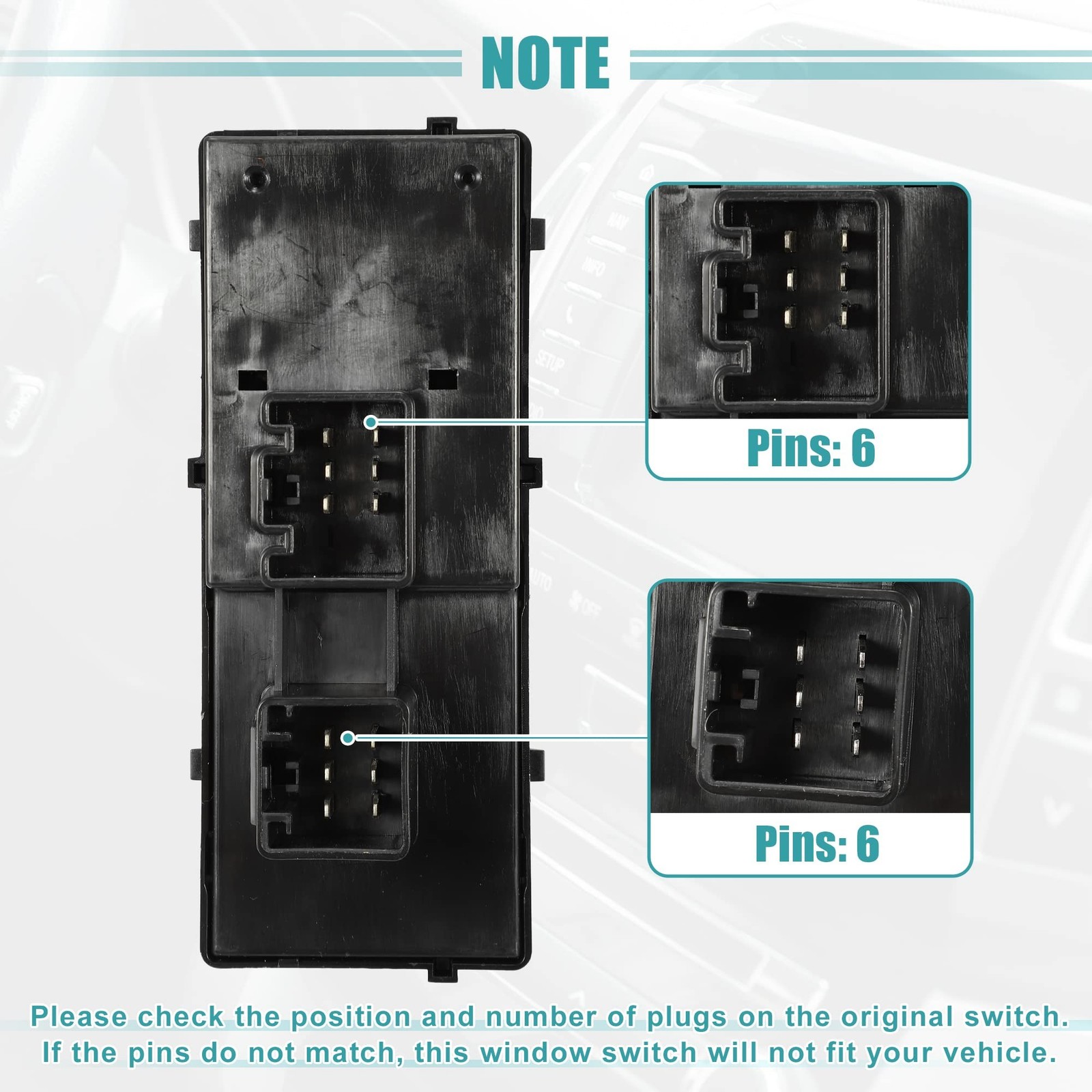 ACROPIX Front Left Driver Side Master Power Window Switch Fit for Ford F-150 …