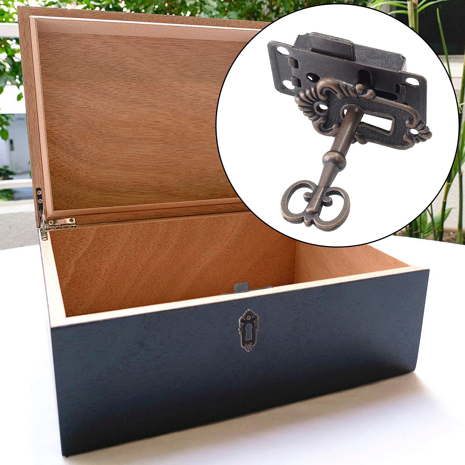 Antique Cabinet Lock Flush Mount Case Box Lock with Key for Chest Cupboard