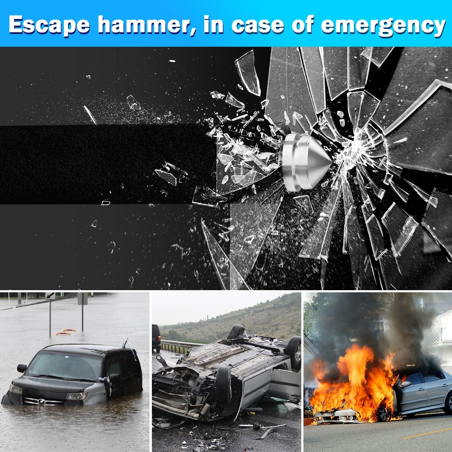 Steering Wheel Lock Universal Security Car Locks with Safety Hammer Heavy Duty