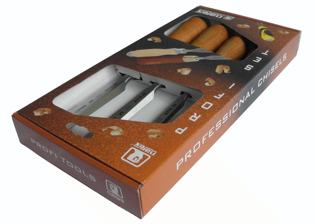Czech Steel 4pc Chisel Set, 6/12/20/26mm, Hornbeam Handles