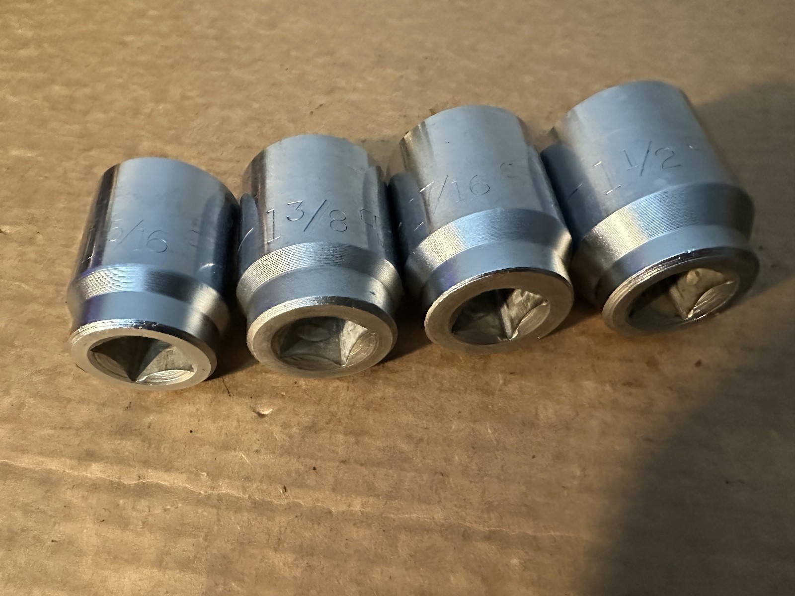 CRAFTSMAN 4 PC 3/4″ DRIVE 12 POINT SOCKETS 1-5/16″, 1-3/8″, 1-7/16″ & 1-1/2″ USA