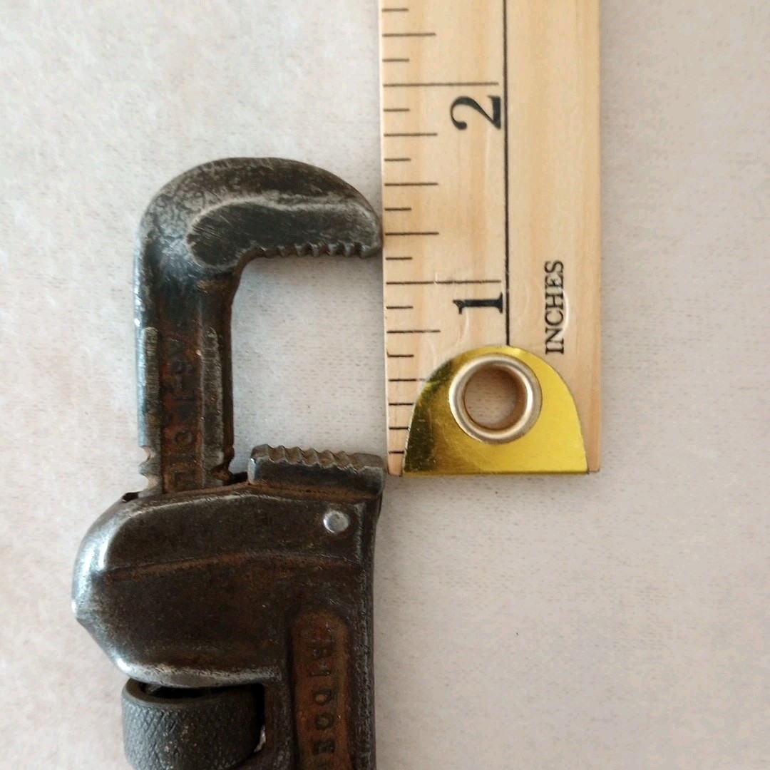 Vintage USA Ridgid Small Pipe Monkey Wrench Serrated Jaw Small Adjustable Ridged