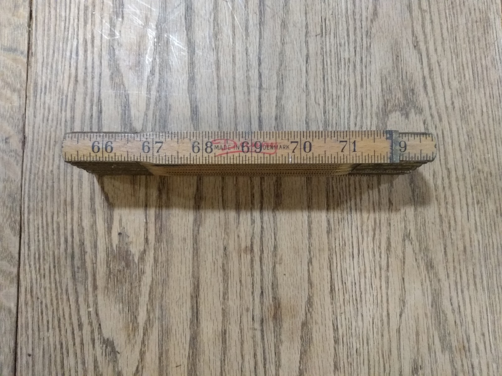 Vintage DANNY Made In DENMARK Wooden Folding Ruler 72”