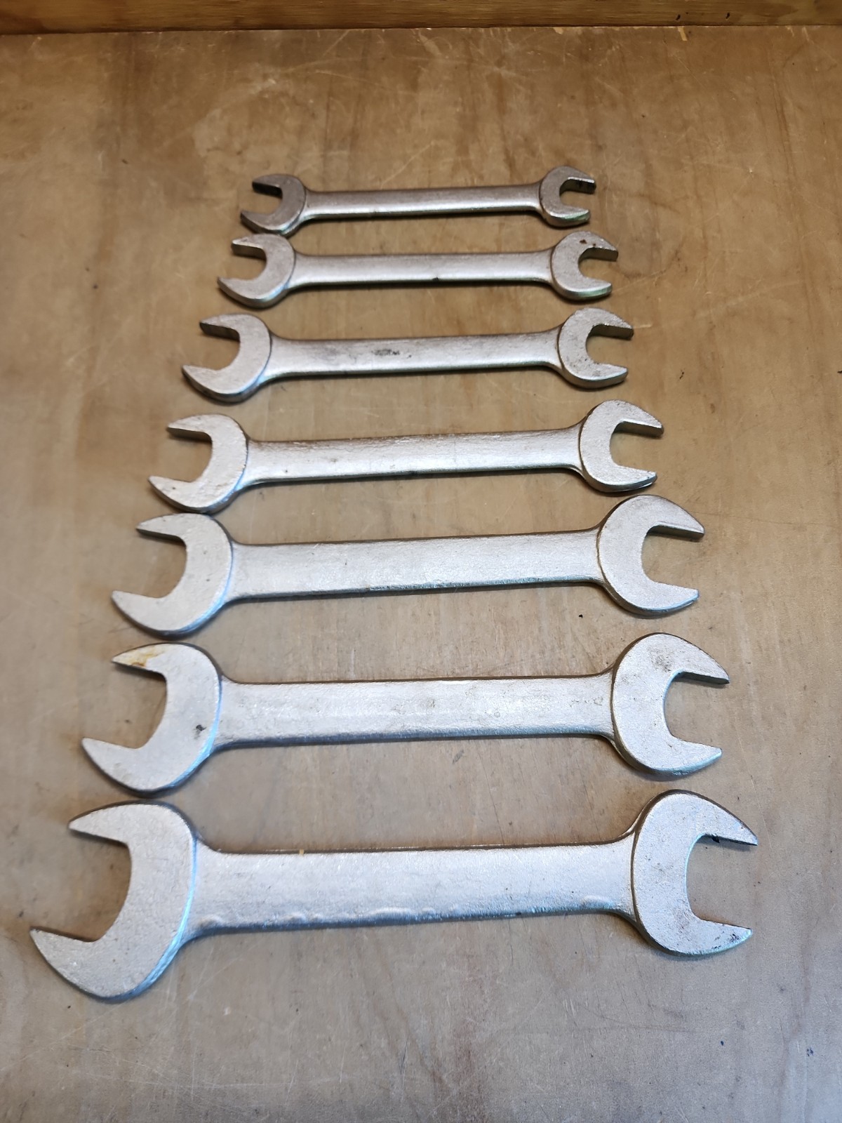 7 Vintage Drop Forged Steel Open End Wrenches 16mm – 32mm Made Germany *No Rack