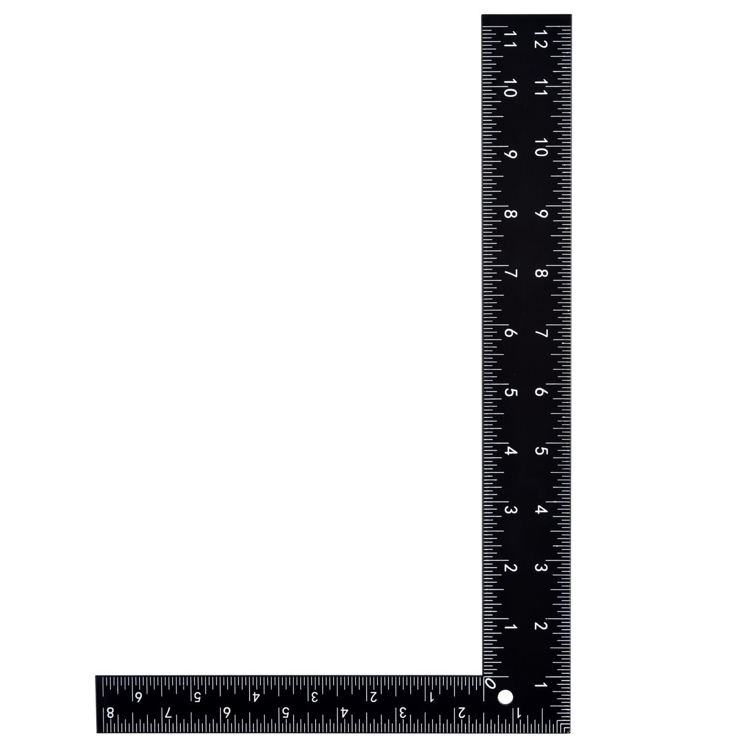 Professional 8×12 Inch Carpenter Square – Heavy-Duty Carbon Steel Black