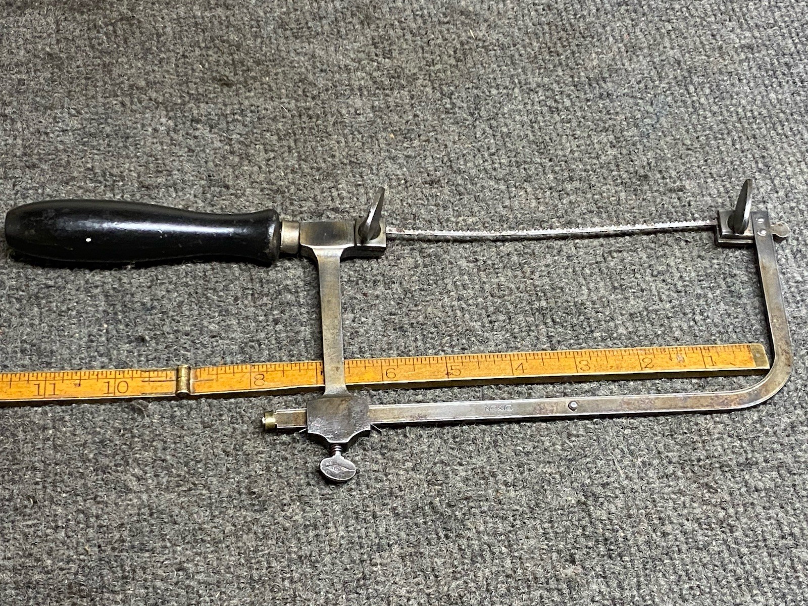 Vintage Dixon 7” X 3-1/2” Jewelers Fret Adjustable Frame Saw With Wooden Handle