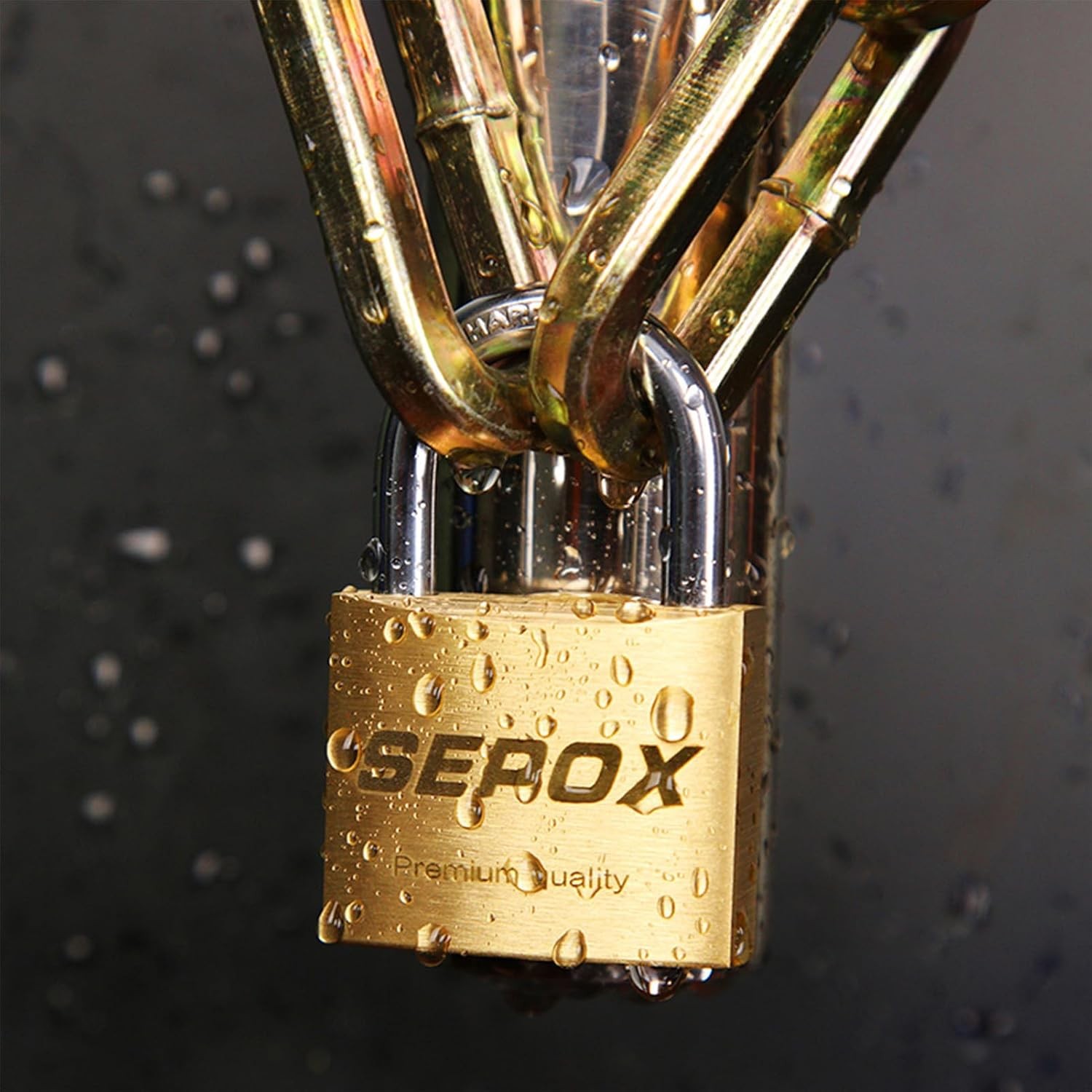 ® Solid Brass Padlock 40mm, Keyed Alike 4 Keys, Chamfered Edges, 2 Pcs For