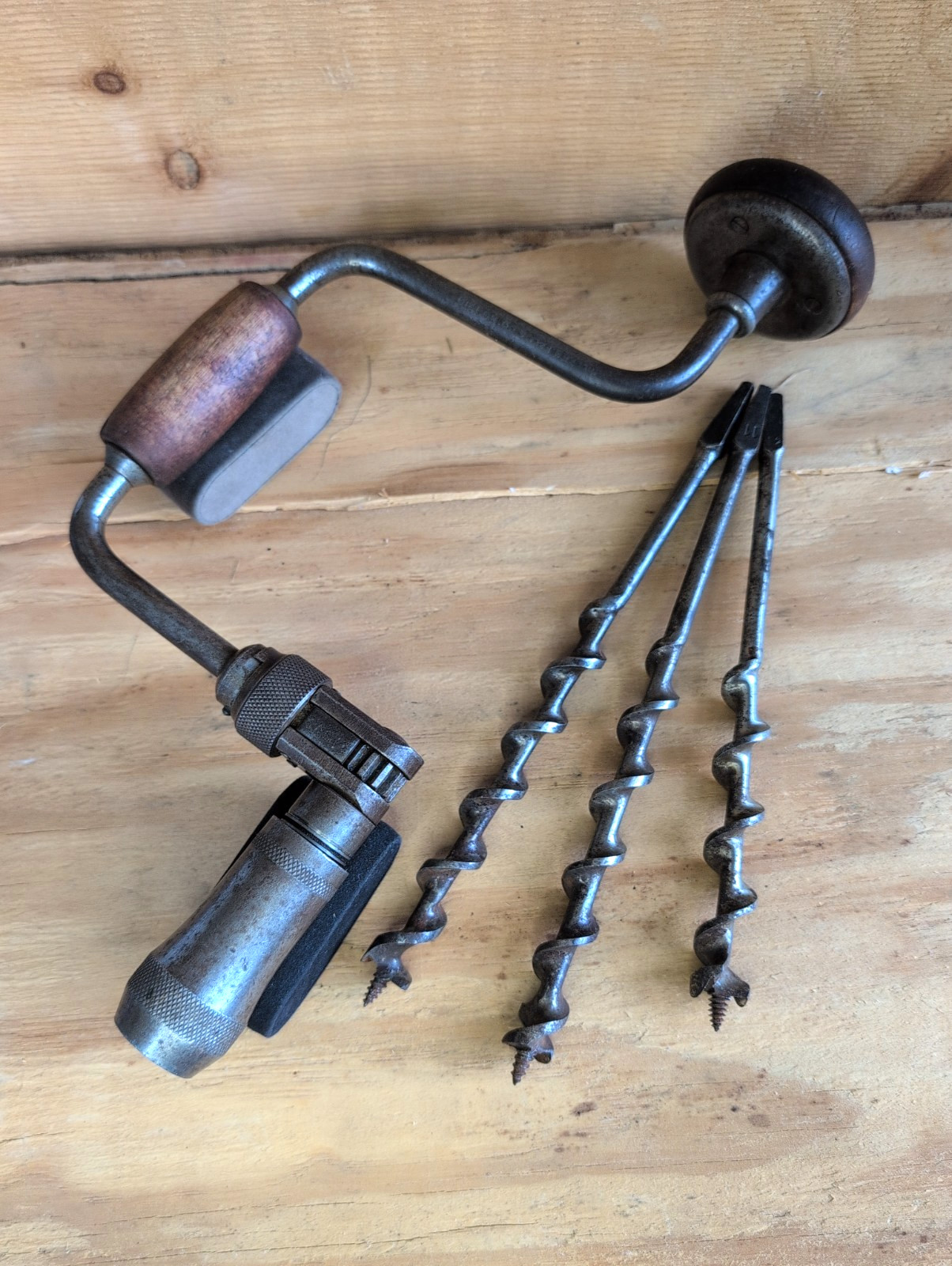 Vintage Millers Falls No. 1710 Ratchet Brace Drill 3 Greenlee Auger Bits – User