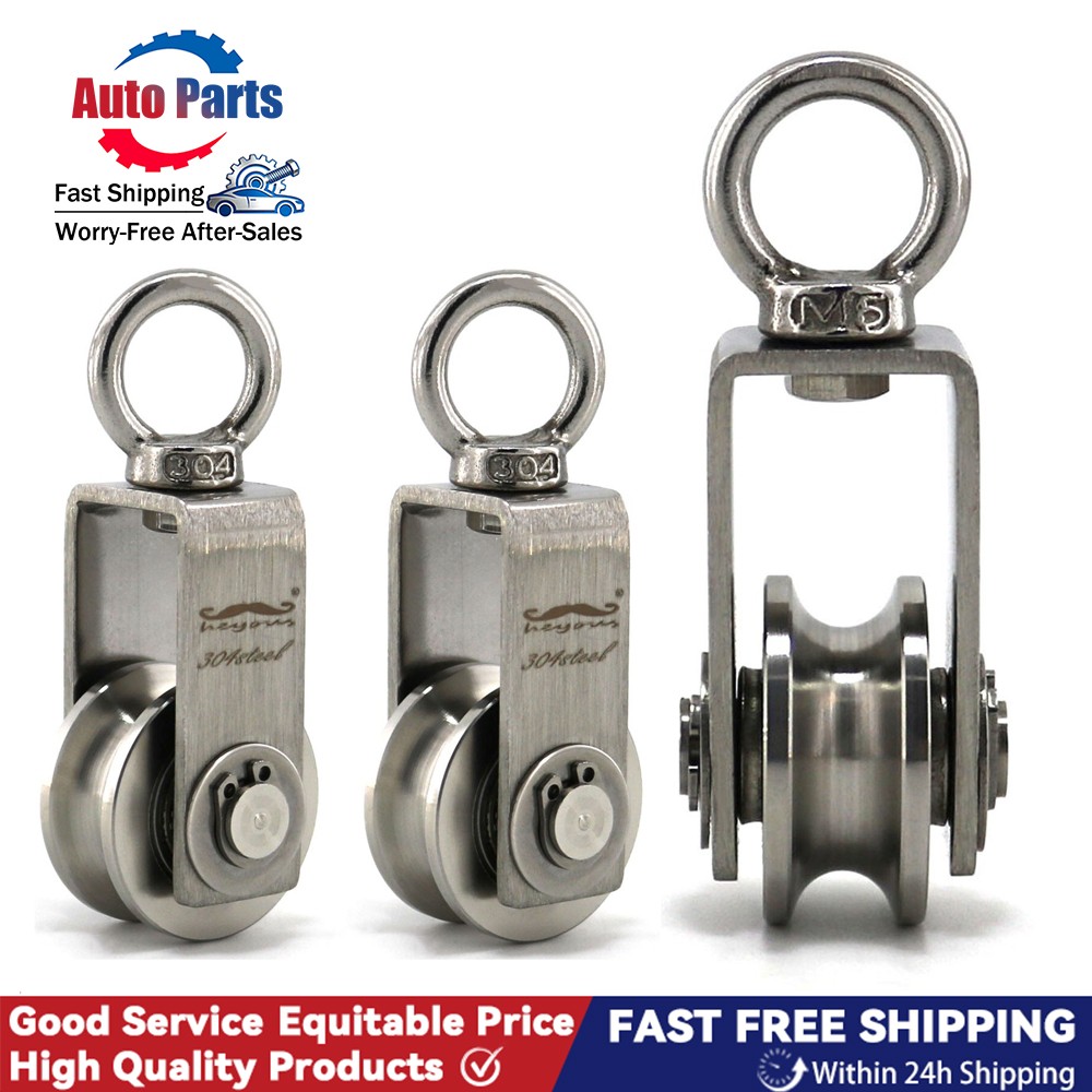 2PCS Small Pulley Wheel Pulley Block Swivel Pulley Wheel 304 Stainless Steel