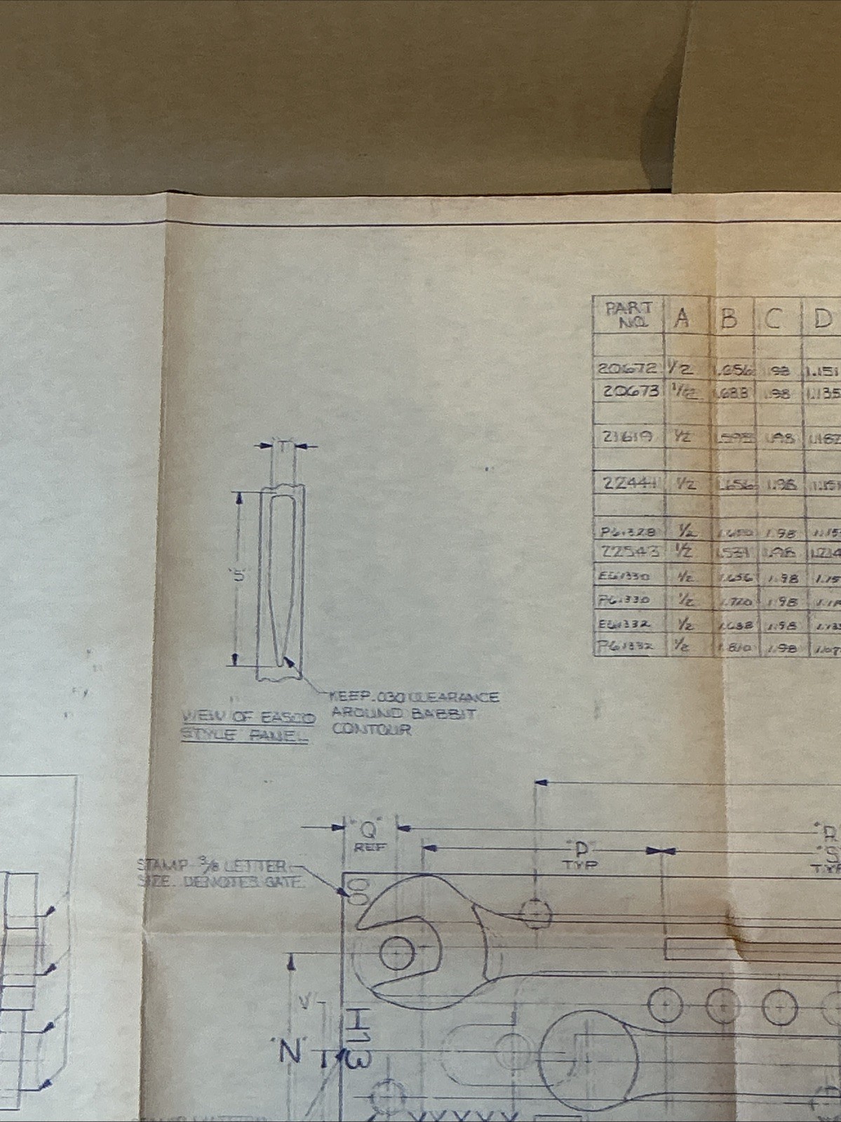 Vintage 1985 Copy Of Blueprint For Wrench Easco Hand Tools Inc. As Is INV-P1097