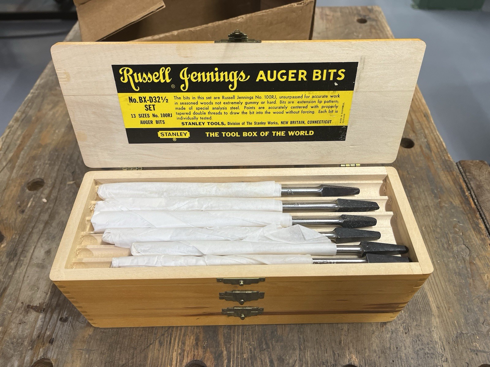 Russell Jennings Auger Bit Set Brand New in Original Box Never Used