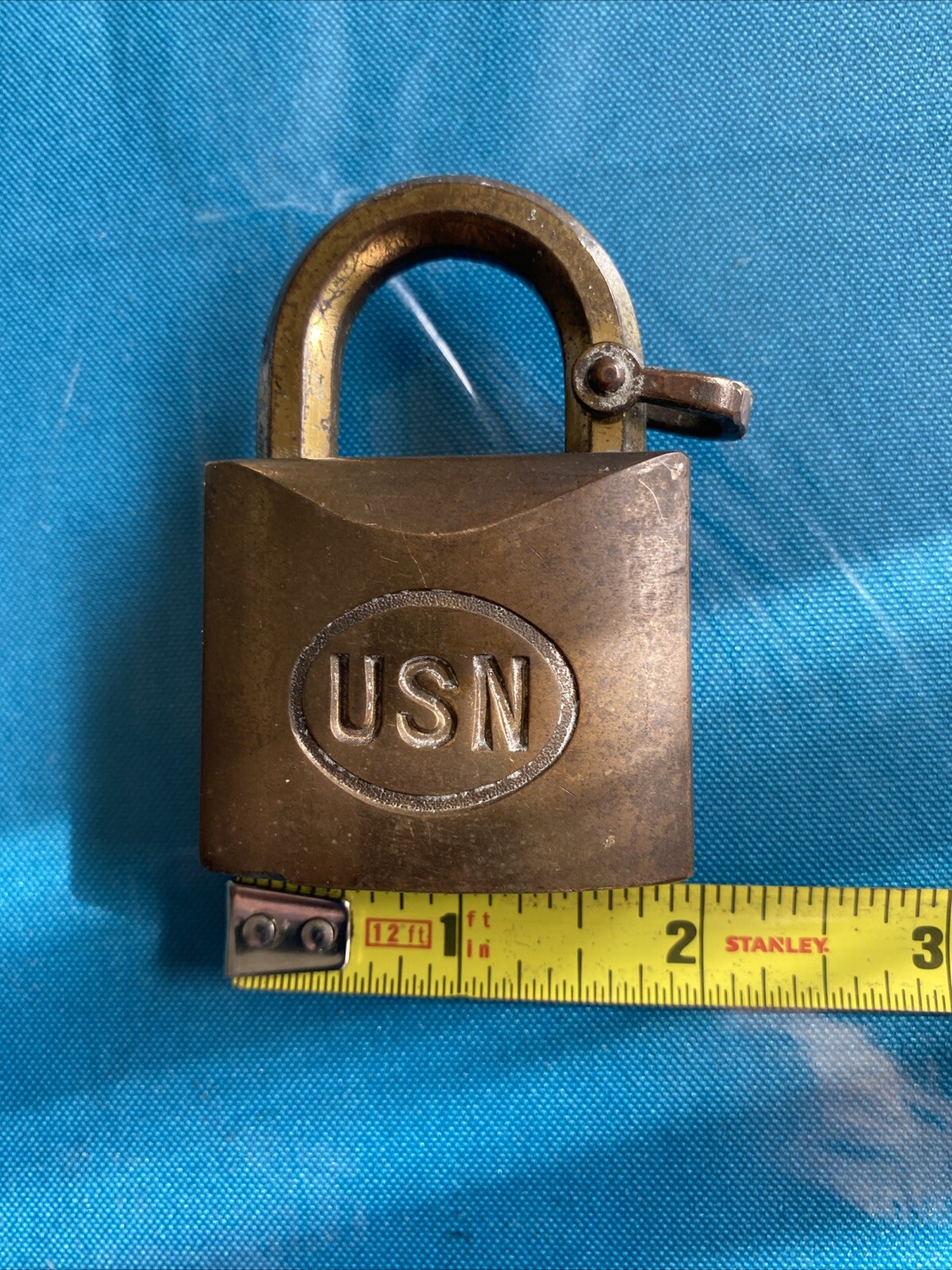 Vintage US Navy Corbin Cabinet Lock Co. Brass Lock No key USA