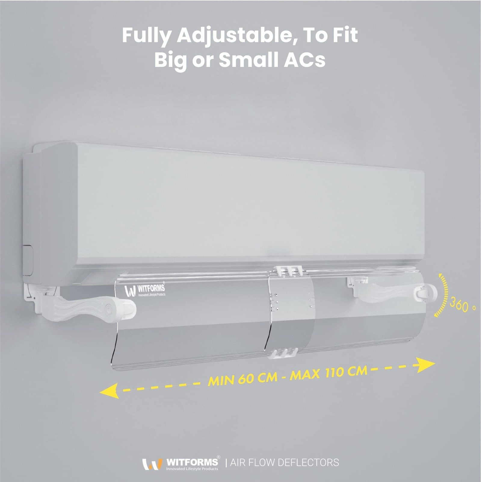 WITFORMS PREMIUM PLUS – Adjustable AC air deflector – 360° Rotatable – Exte