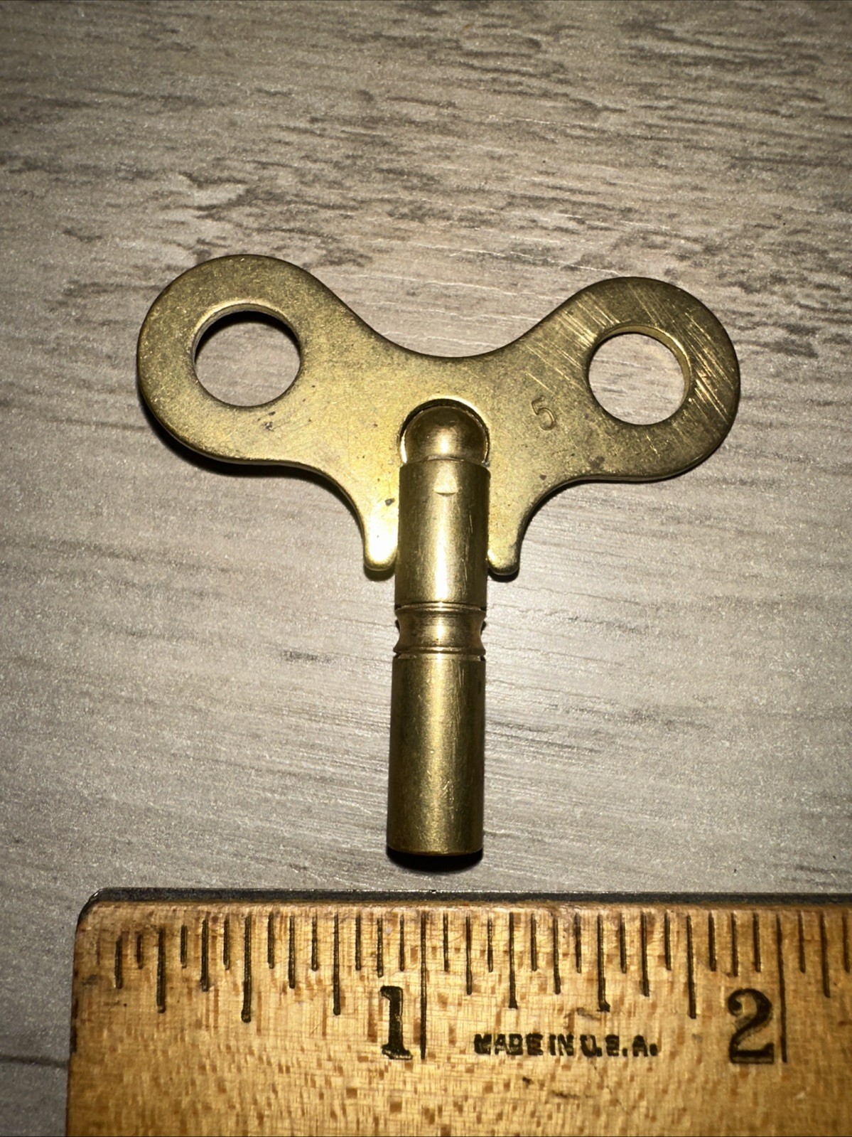 Antique Clock Key Wind Up Key Brass & Steel Key #5