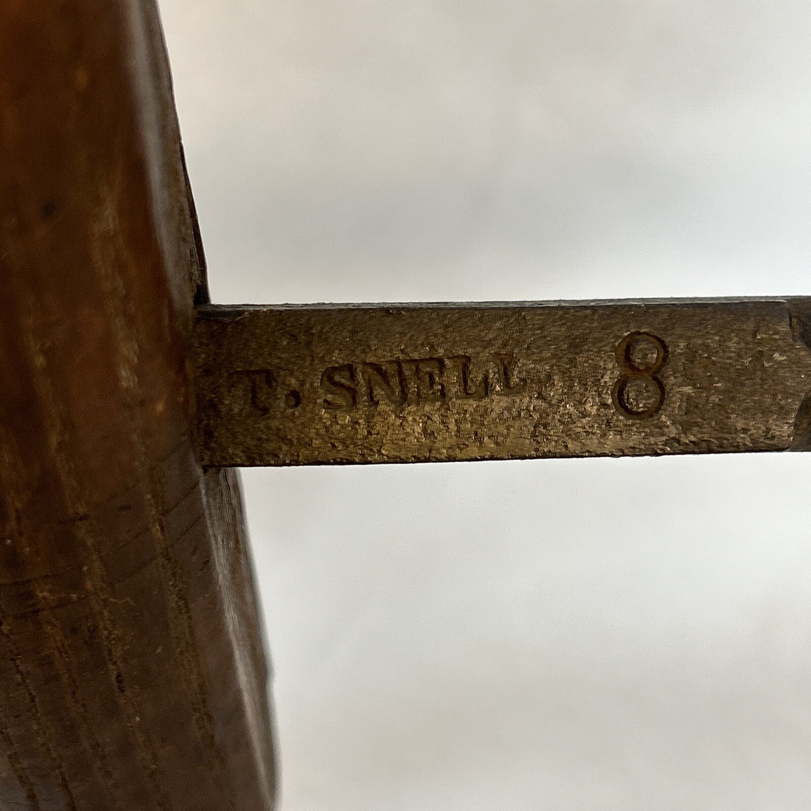 ANTIQUE RARE T. SNELL 8 MAKERS MARK HANDMADE Stamped BARN BEAM HAND DRILL 2″