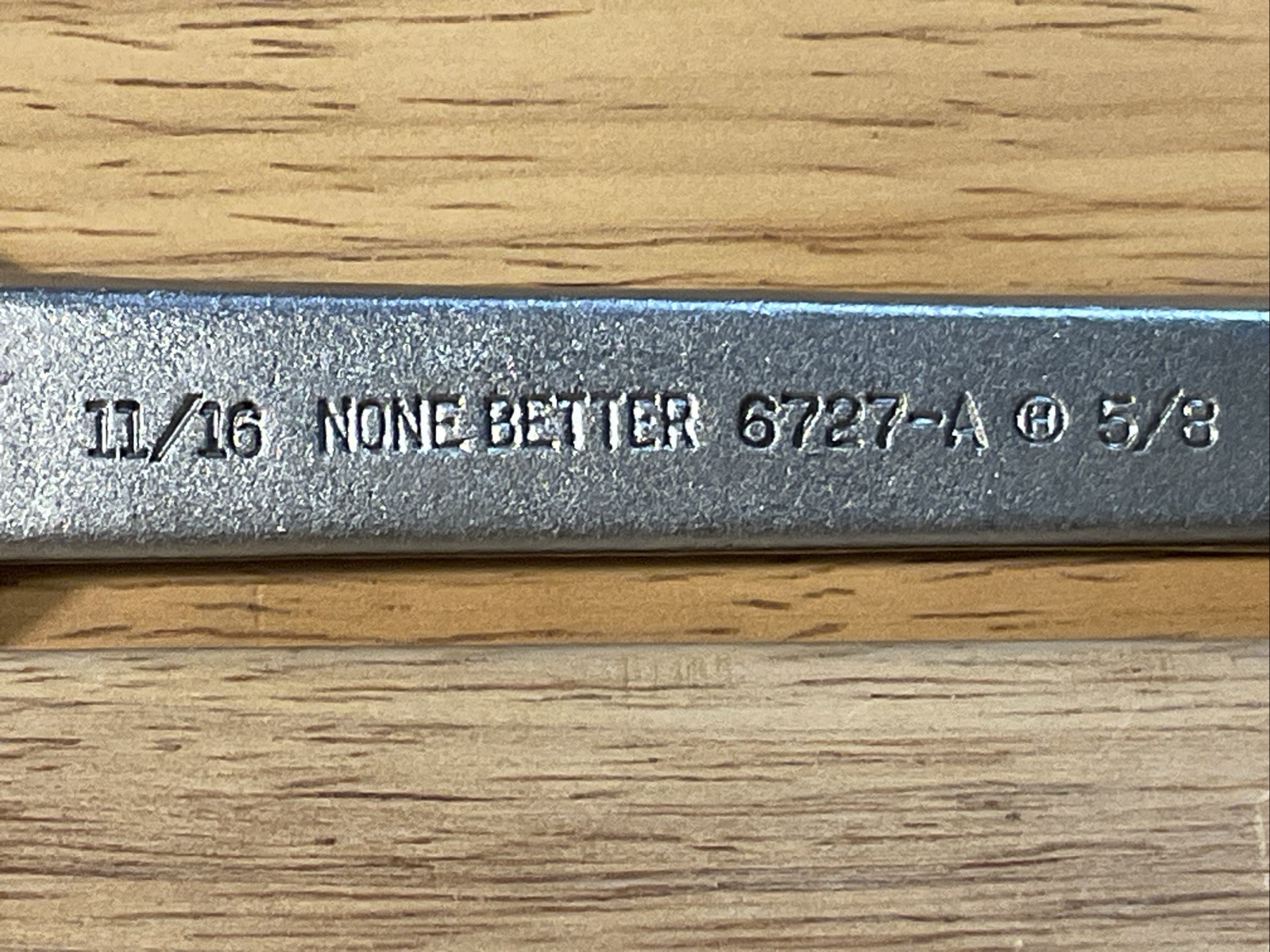 Vintage None Better Short Offset Box End Wrench 11/16″ x 5/8″ 12pt, 6727-A USA