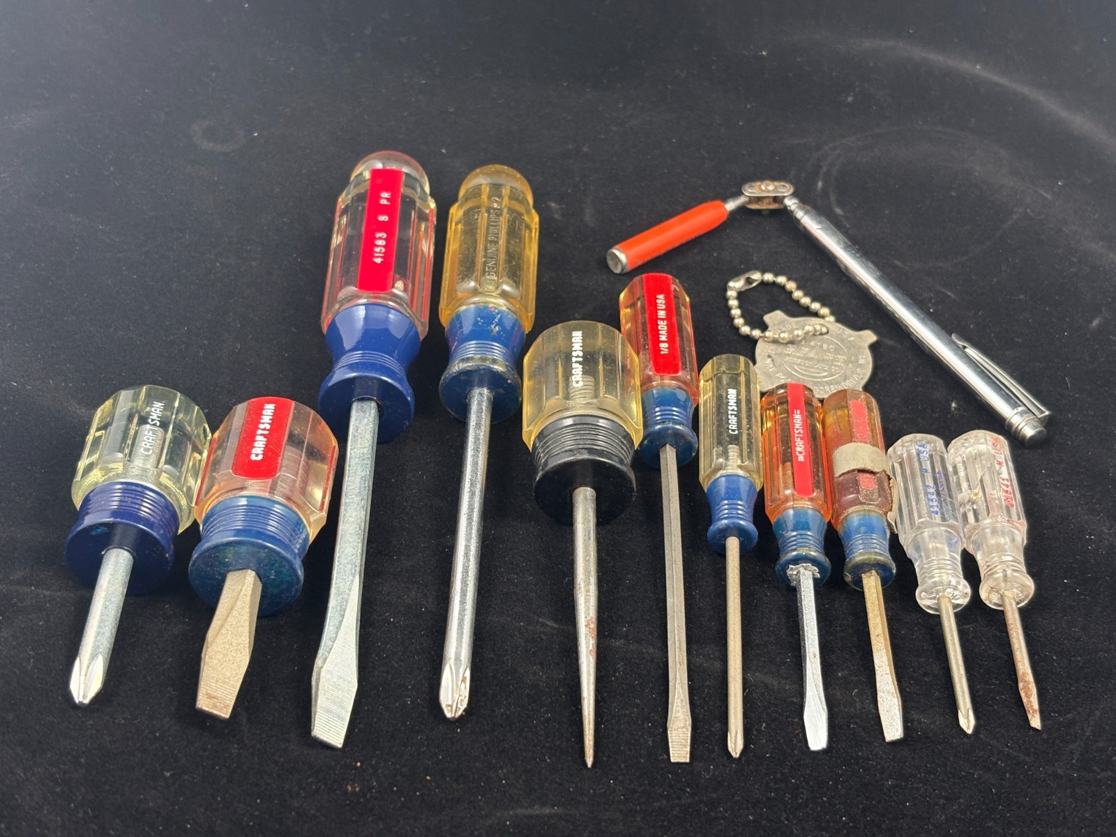 Vintage Craftsman USA Screwdriver Lot Clear Red Blue Handles Sears + Esler’s Too