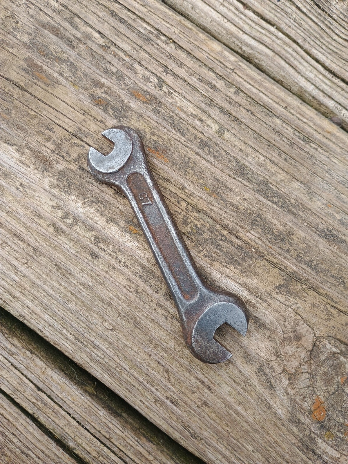 Small Vintage Open End Wrench 7mm & 8mm 4″ Long Only Marking 67