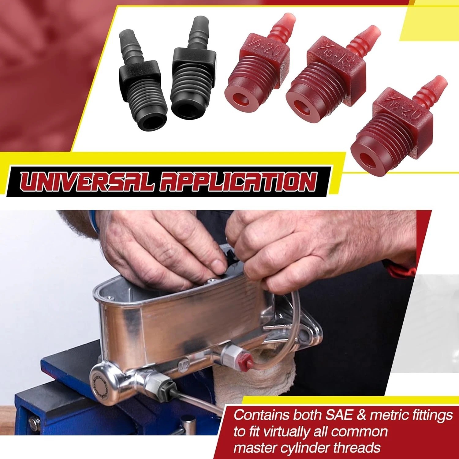 Master Cylinder Bleeder Kit Complete Brake Bleeder Kit with 22 in Clear Hose Cl
