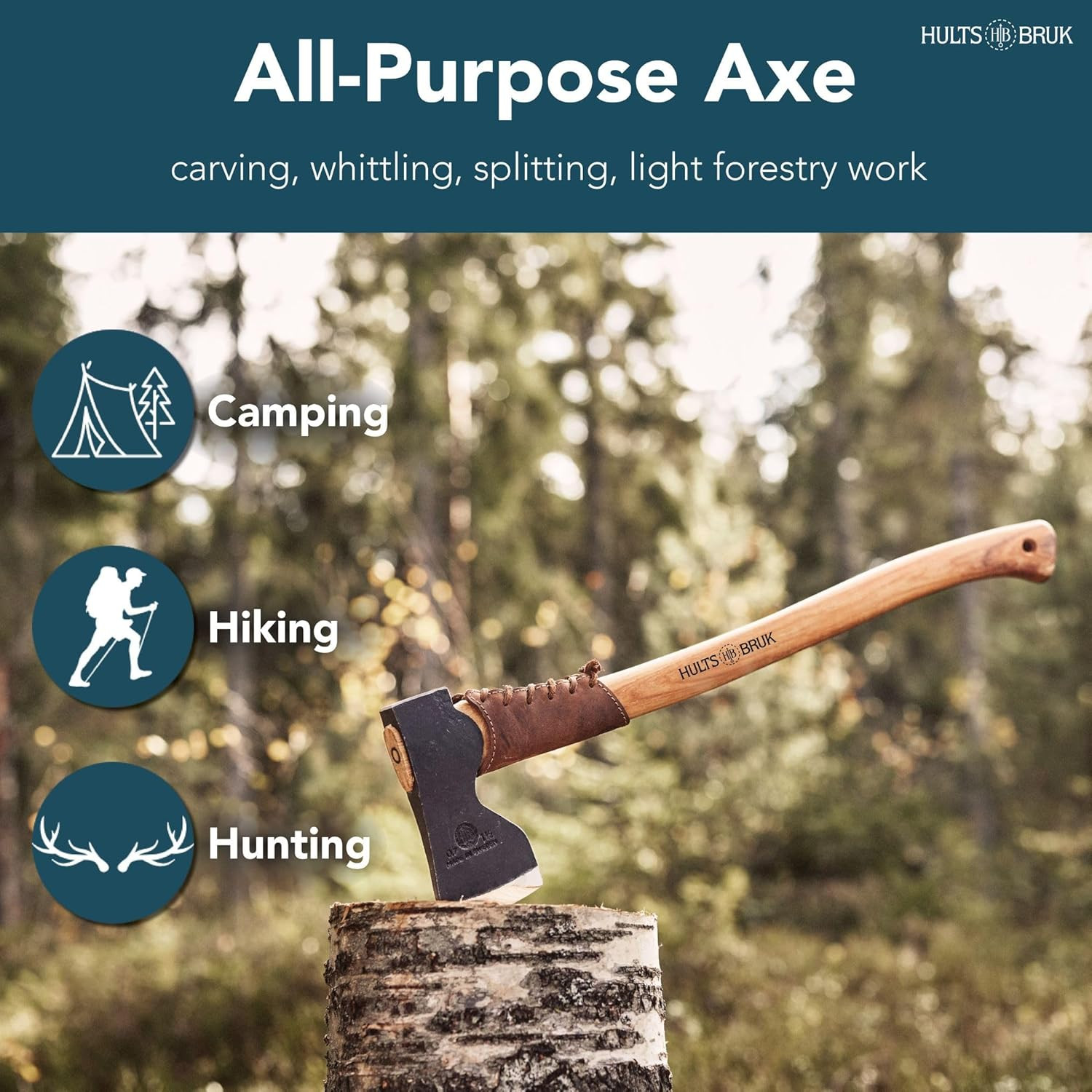 840771 Dvardala Hunting & Forest Axe – 1.5 Lb Head, 17.5″ Handle