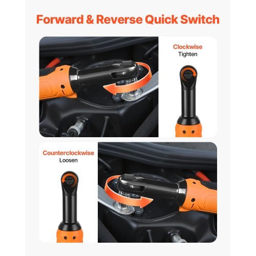 Cordless Ratchet Wrench, 3/8 inch Drive, 230 RPM, up to 33 ft-lbs of Torque, Ba