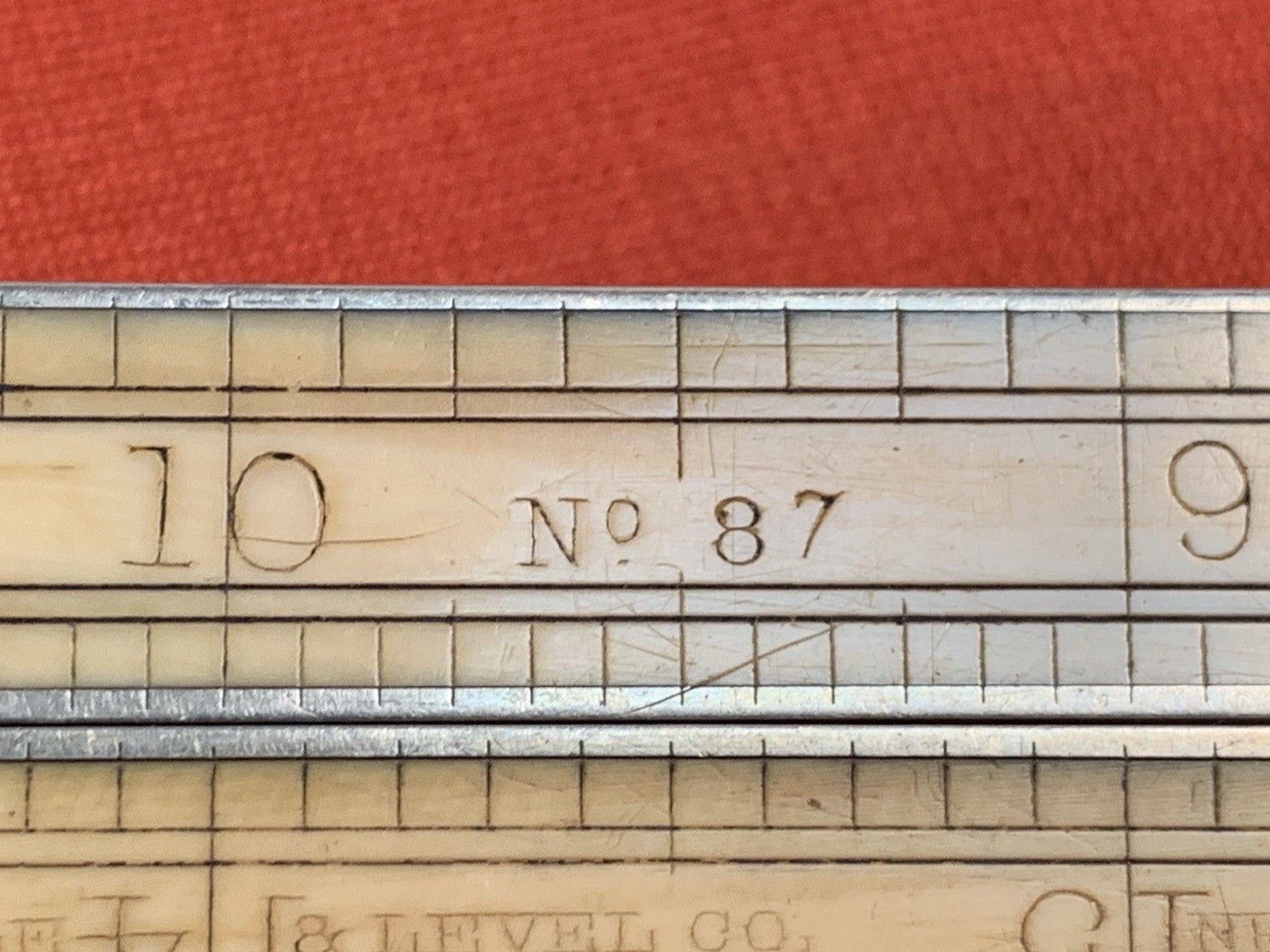 STANLEY RULE & LEVEL CO NEW BRITAIN CT #87 IVORY GERMAN SILVER 24″ FOLDING RULER