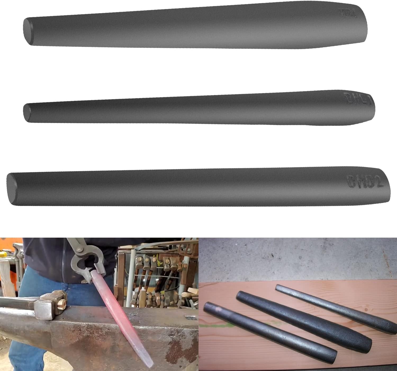 3PCS Blacksmith Hammer Eye Drift Tool Set for Blacksmith Knifemakers Forging Axe