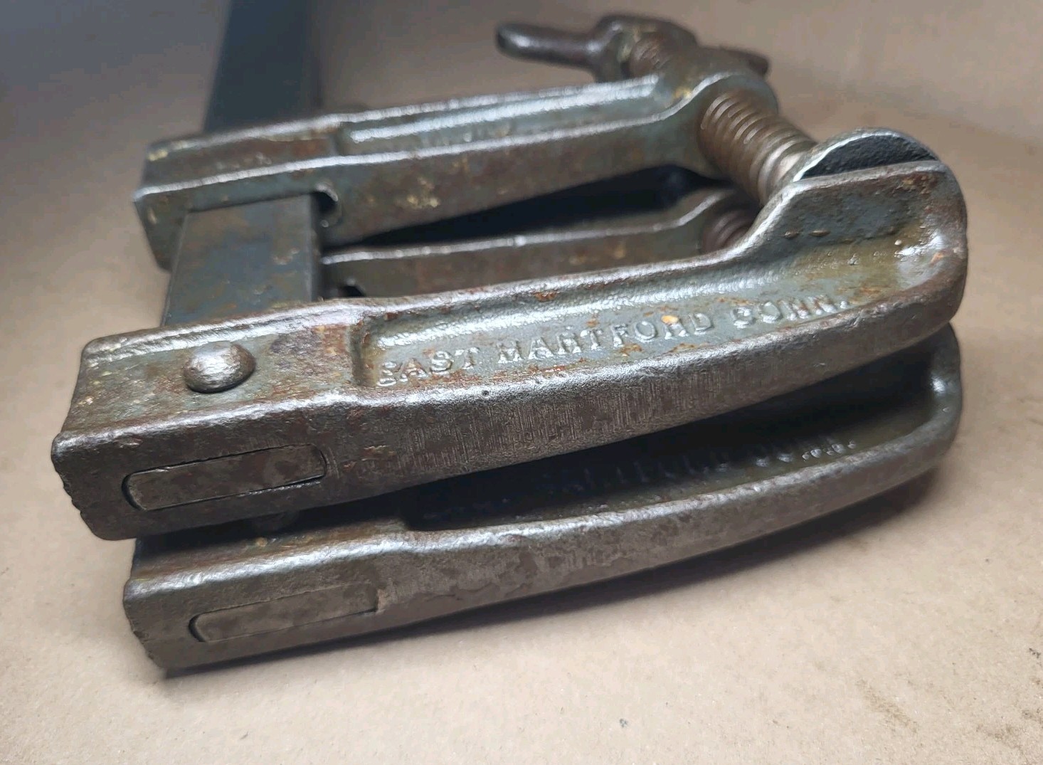 Early ANTIQUE BAR CLAMPS Set HEAVY DUTY TOOLS • HARTFORD 16″ ☆ USA