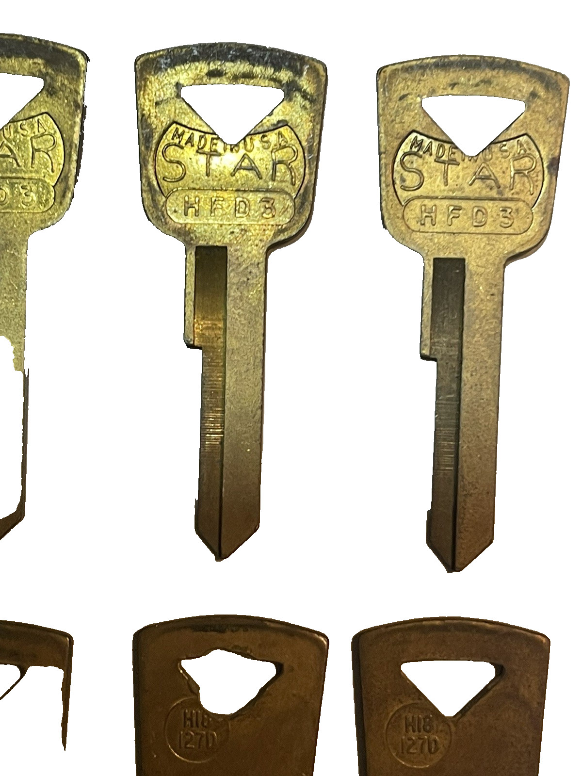 6 STAR HFD3 Key Blank Blanks NOS Brass USA FORD Lincoln MERCURY 1950’s 1960’s