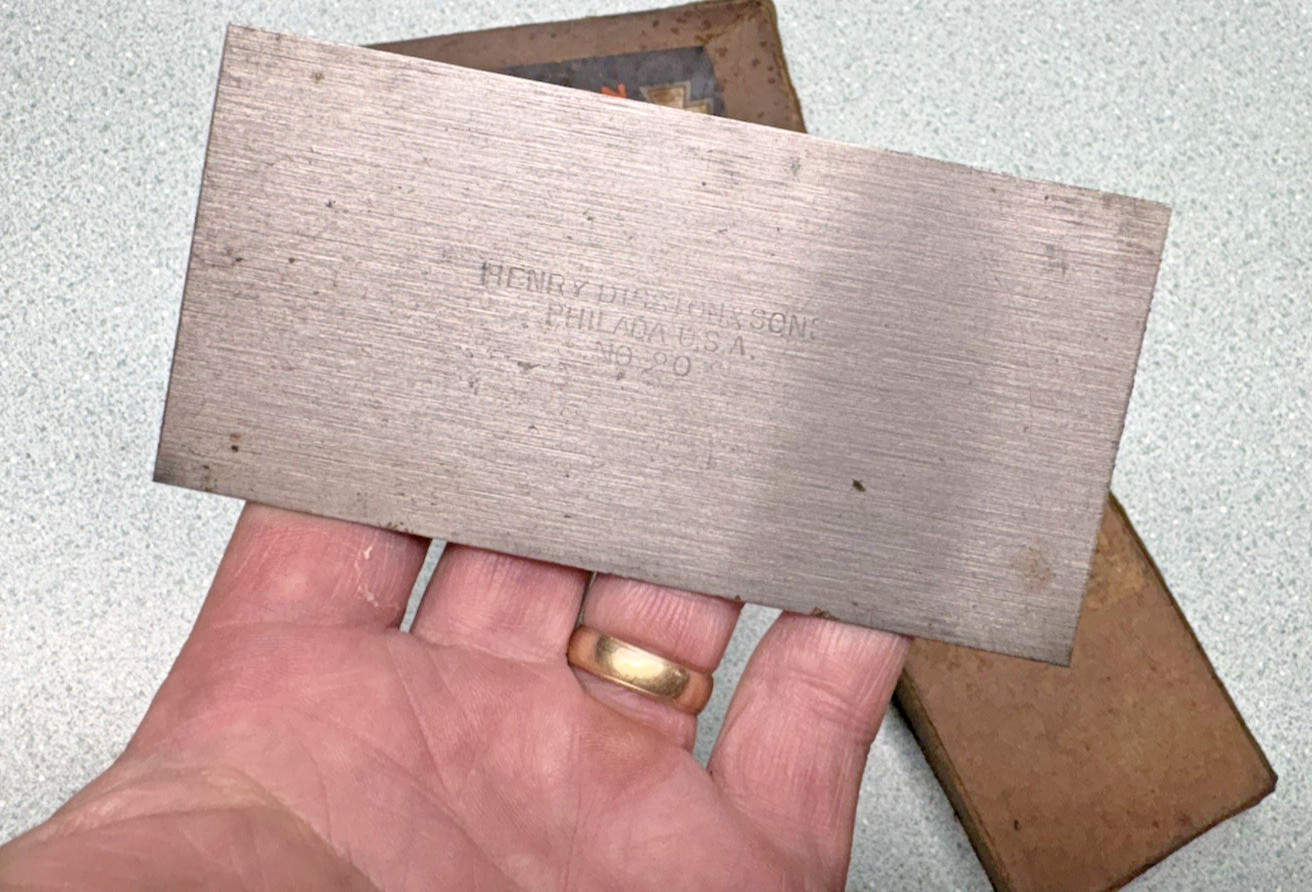 Disston No. 20 Cabinet Scraper 2 1/2” X 5” with original box NOS new old stock