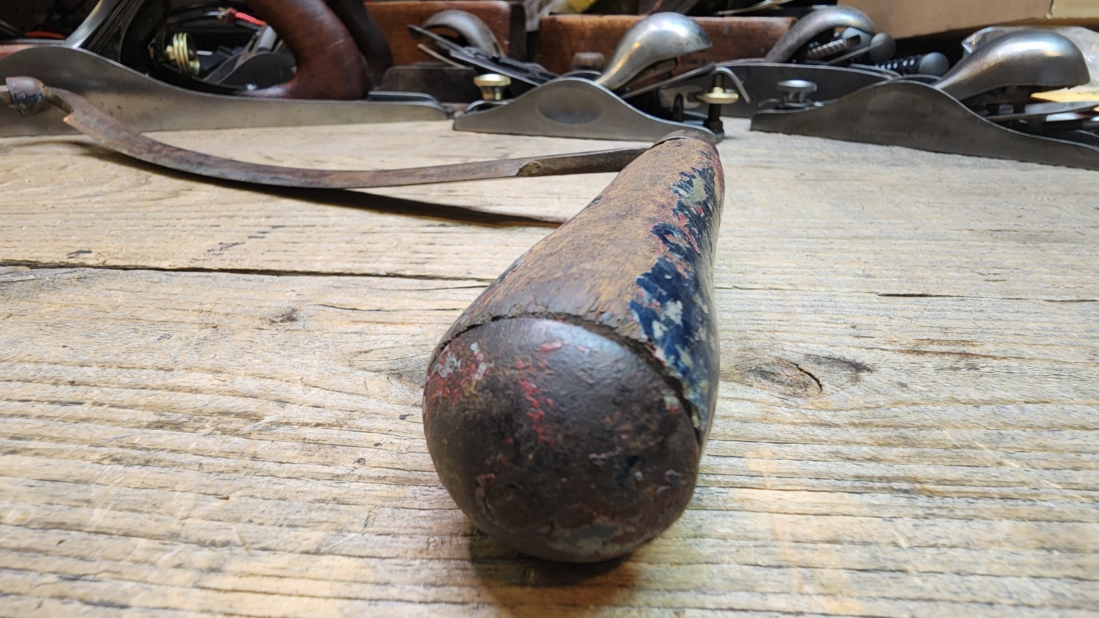 Vintage Old Curved Draw Knife 10″ blade In Rough Crusty Condition with Rust