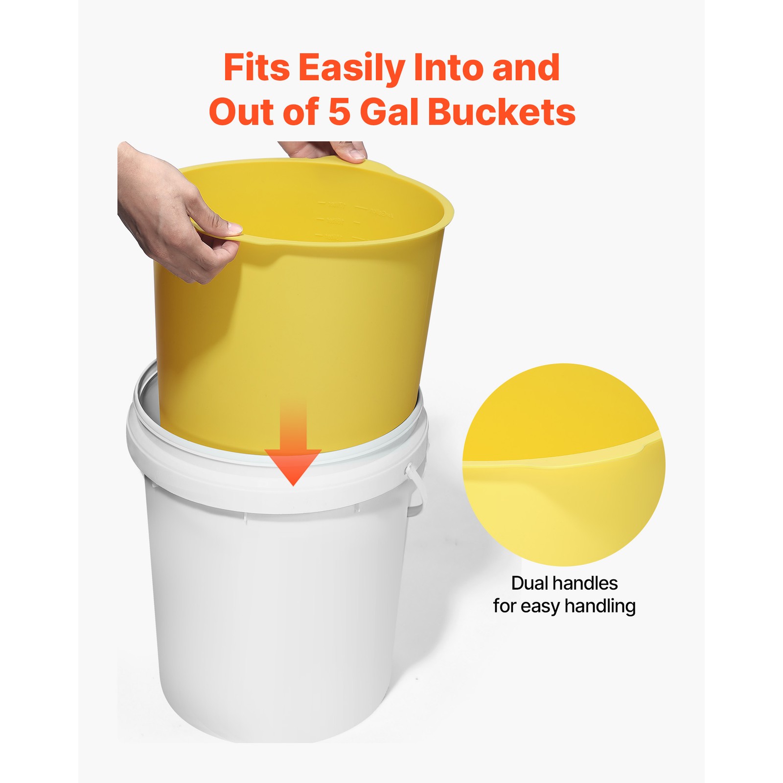 Uimoso Set of 2 Silicone Liners for 5-Gallon Buckets – Ideal for Mixing Tasks