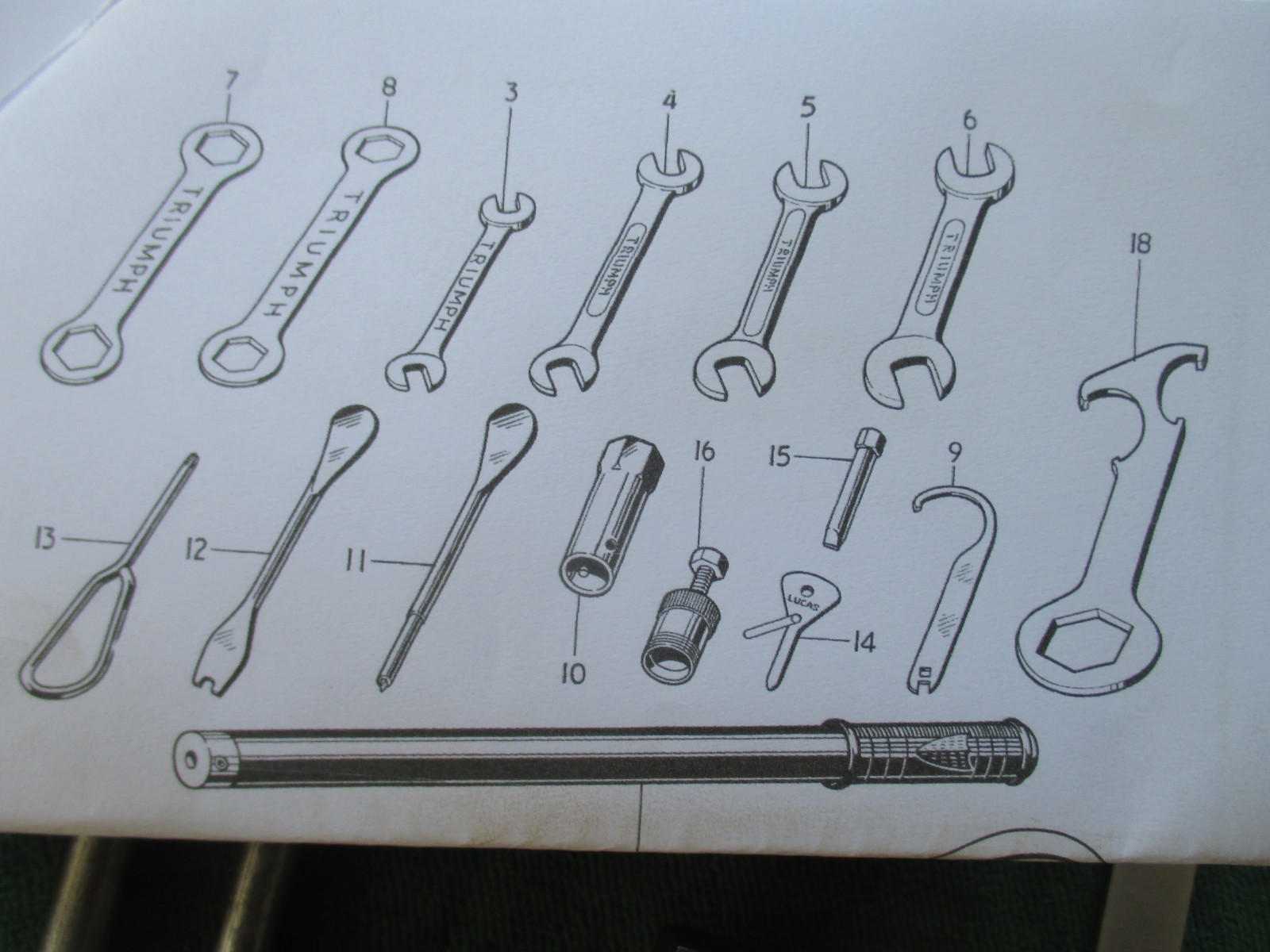RARE TRIUMPH 6T THUNDERBIRD TR6 TROPHY T120 BONNEVILLE -1964-1965 TOOLKIT