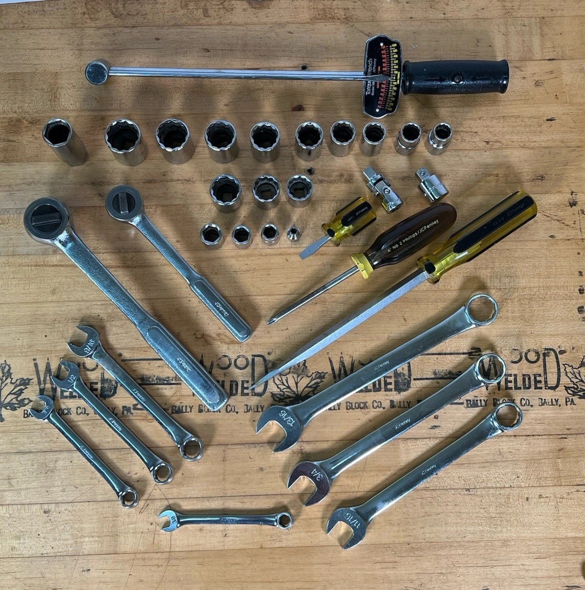 Rare Vintage Collection of JC Penny Tools (S K Tools) – Wrenches, Ratchets, Etc.